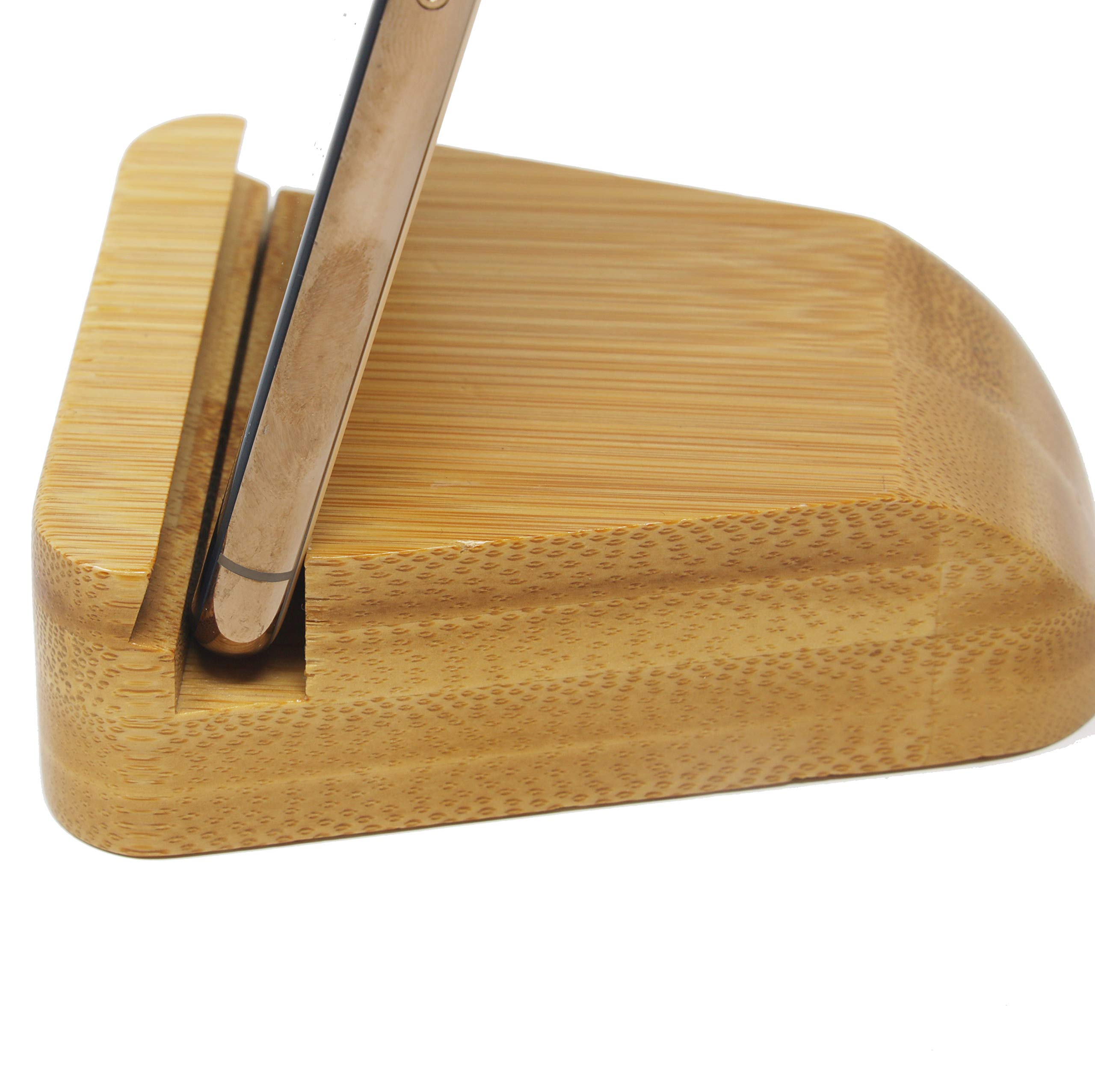 Premium Bamboo Phone Stand - Adjustable Desktop Cell Phone Holder for iPhone, Samsung, Tablets | Perfect for Home, Office, Video Calls & Hands-Free Viewing