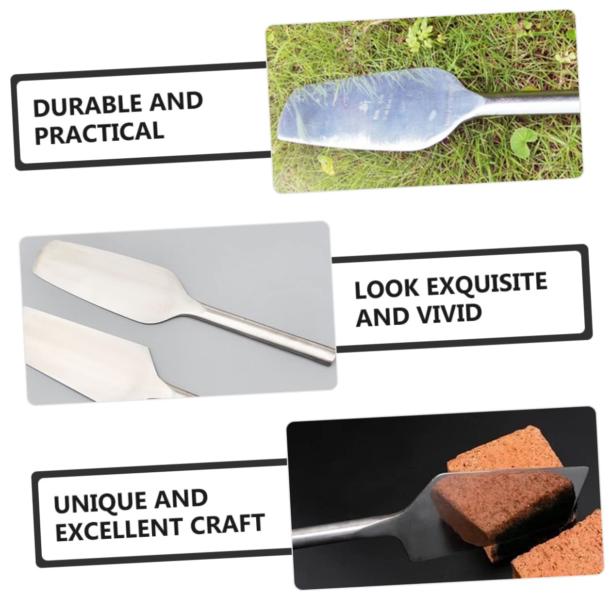 2-Piece Stainless Steel Plaster & Tile Tools Set - Margin Trowel & Drywall Trowel for Concrete, Masonry, Flooring & Construction Work - Durable Metal Tools for Professional Contractors & DIY Home Renovation Projects