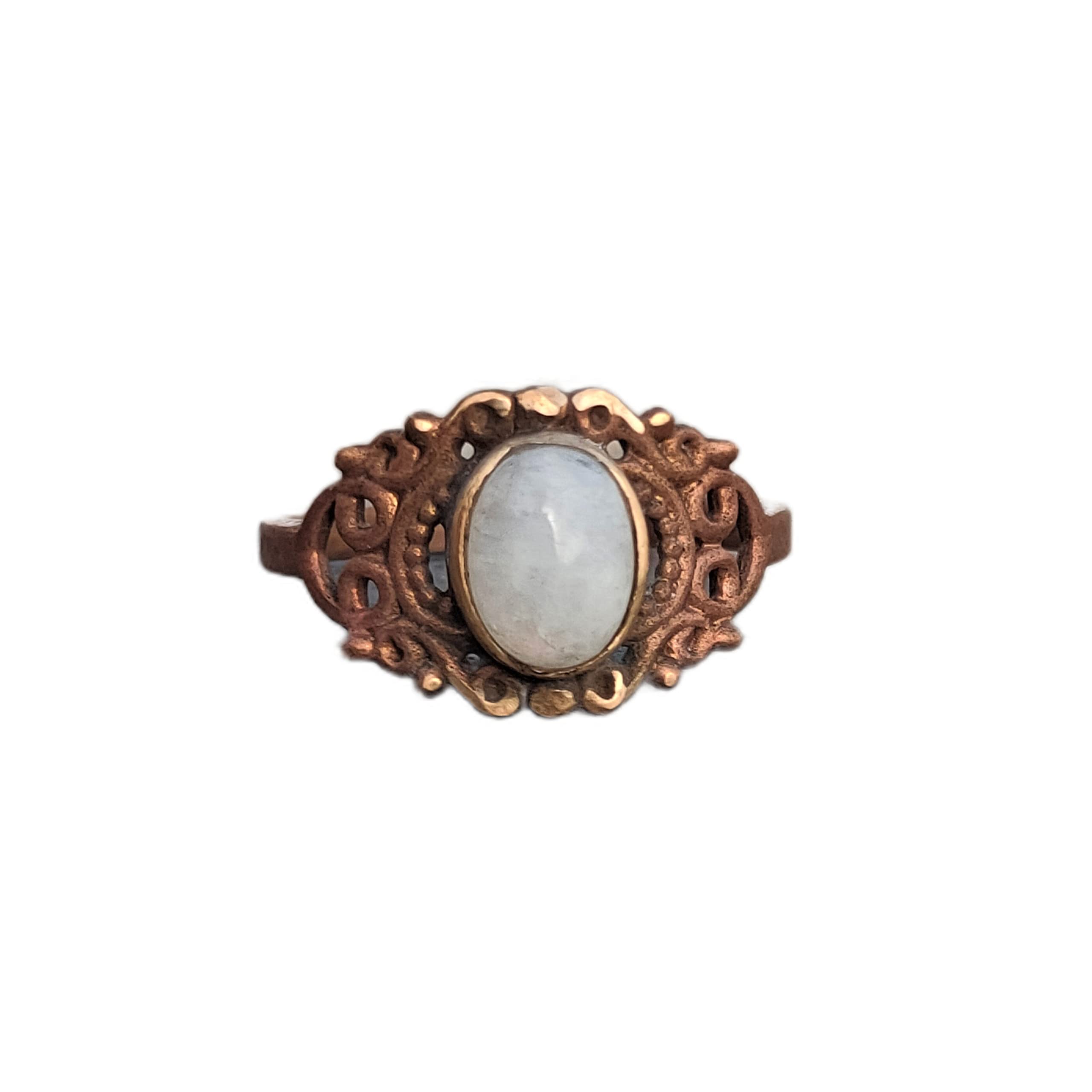 Natural Moonstone Ring - Blue Flash Rose Gold Filled Jewelry | Handmade Boho Princess Ring | Perfect for Weddings, Date Nights & Spiritual Healing