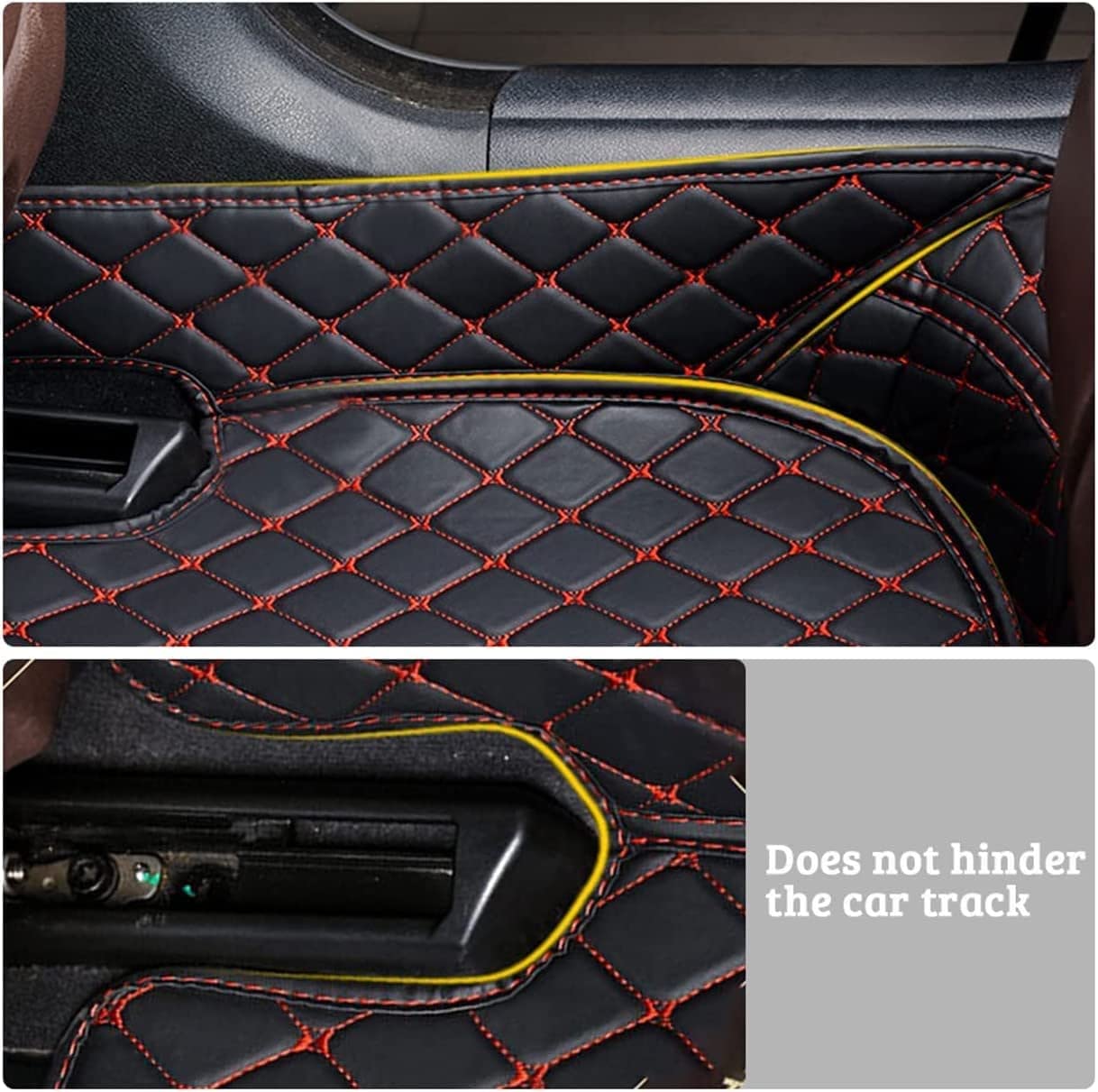 Premium Custom Floor Mats for Volkswagen Jetta 2006-2012 - Luxury Leather, Waterproof & Non-Slip Full Coverage Car Floor Liners (Black & Red) - Perfect for All-Weather Protection & Enhanced Interior Style