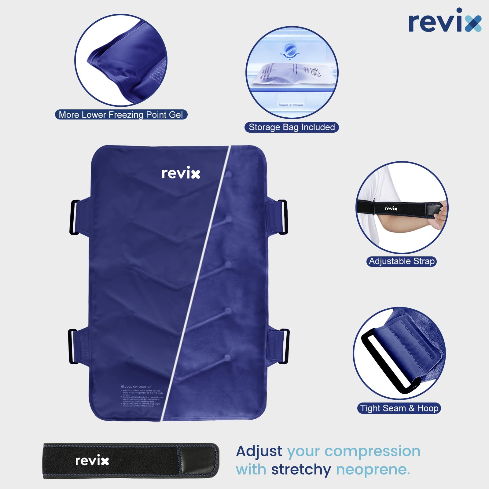 REVIX Large Reusable Ice Pack for Back Pain Relief - 13