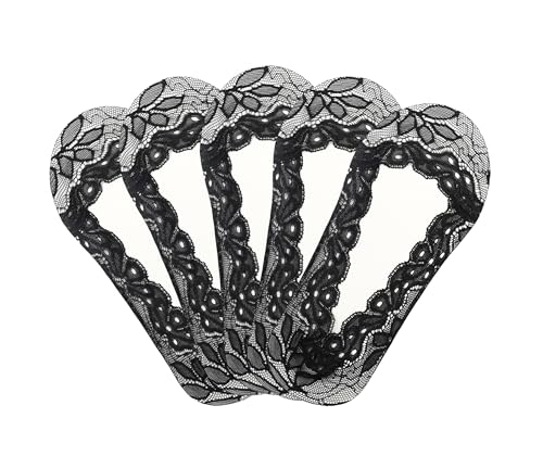 5 Pairs New Black Flower
