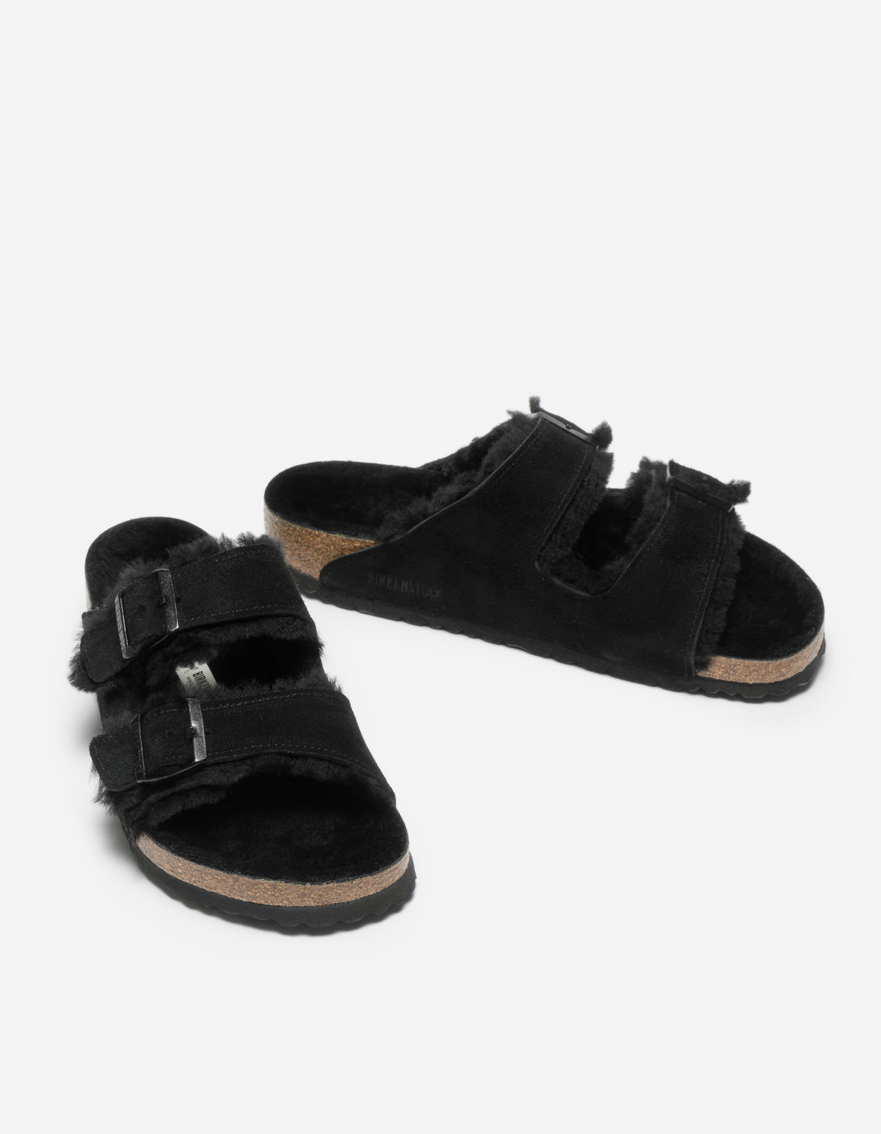 Birkenstock Arizona VL Shearling Black Sandals - Soft Shearling Lined Comfort for Women & Men - Perfect for Indoor, Outdoor & Casual Wear