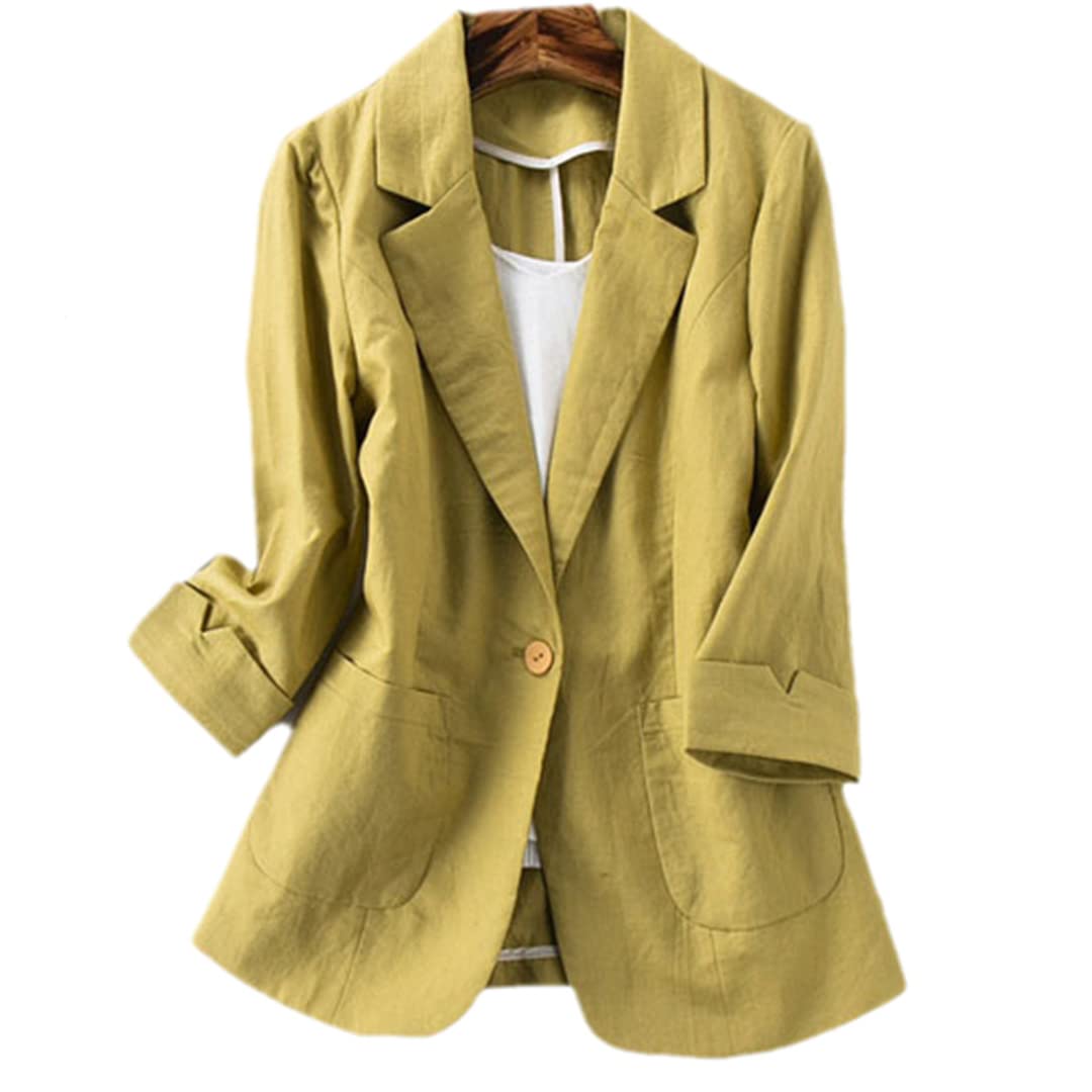 100% Linen Women's Suits - Summer Blazers for Women, Oversized Cropped Blazer Jacket for Casual & Office Wear | Perfect for Beach Cover-ups, Work Outfits & Summer Weddings