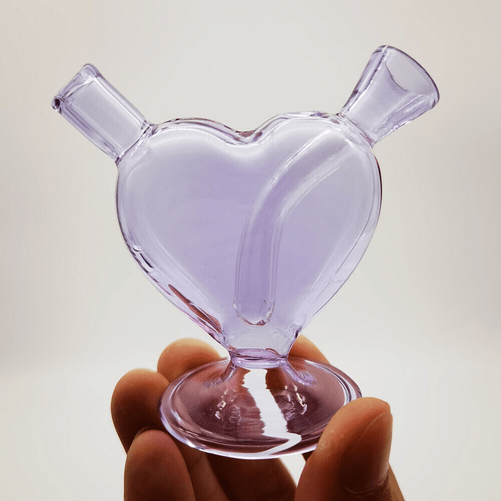 Mini Heart Glass Joint Bubbler - Smart Portable Bong for Smooth Hits | Lightweight & Compact Design | Perfect for Travel, Parties & Home Use