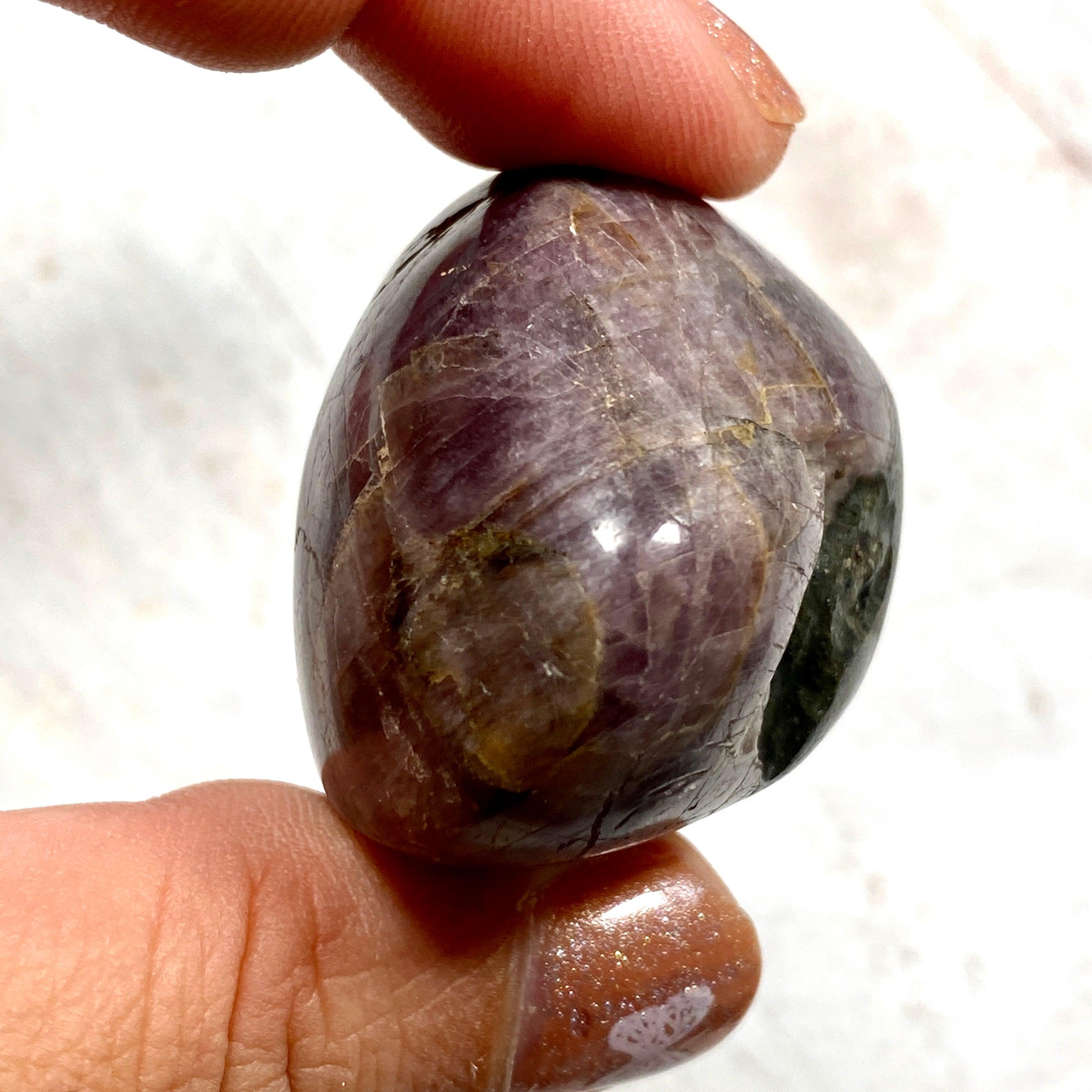 Healing Purple Anhydrite Angelite Tumbled Stones 60-80g for Chakra Balancing, Meditation & Stress Relief - Natural Crystal for Home Decor, Reiki & Spiritual Healing (CR3419)