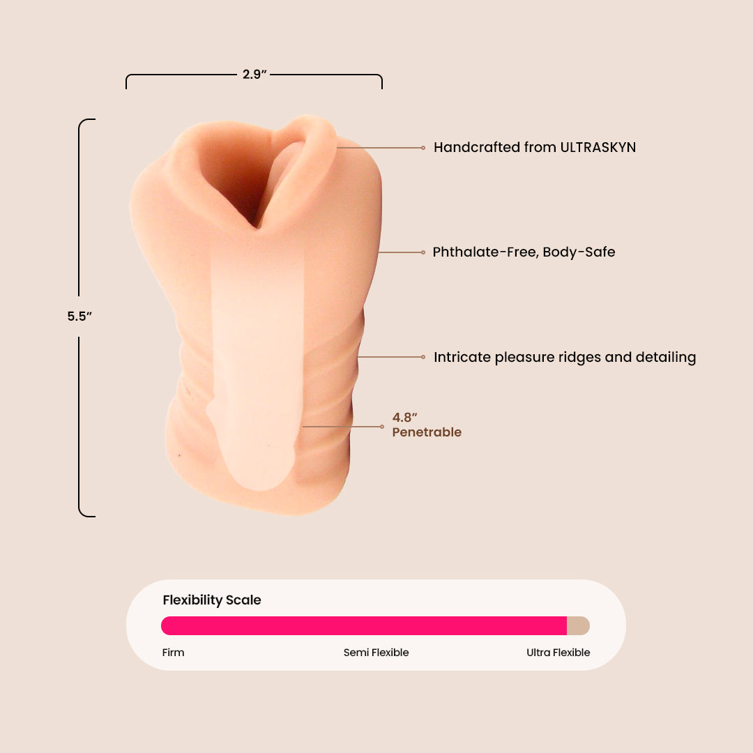 Signature Strokers Sasha Grey ULTRASKYN Deep Throat Pocket Pal - Realistic Feel Male Masturbator for Solo Pleasure & Discreet Play