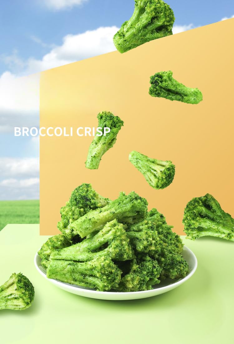 Broccoli Crisps 150g - Healthy Dried Veggie Snacks for On-the-Go (2 Bags)