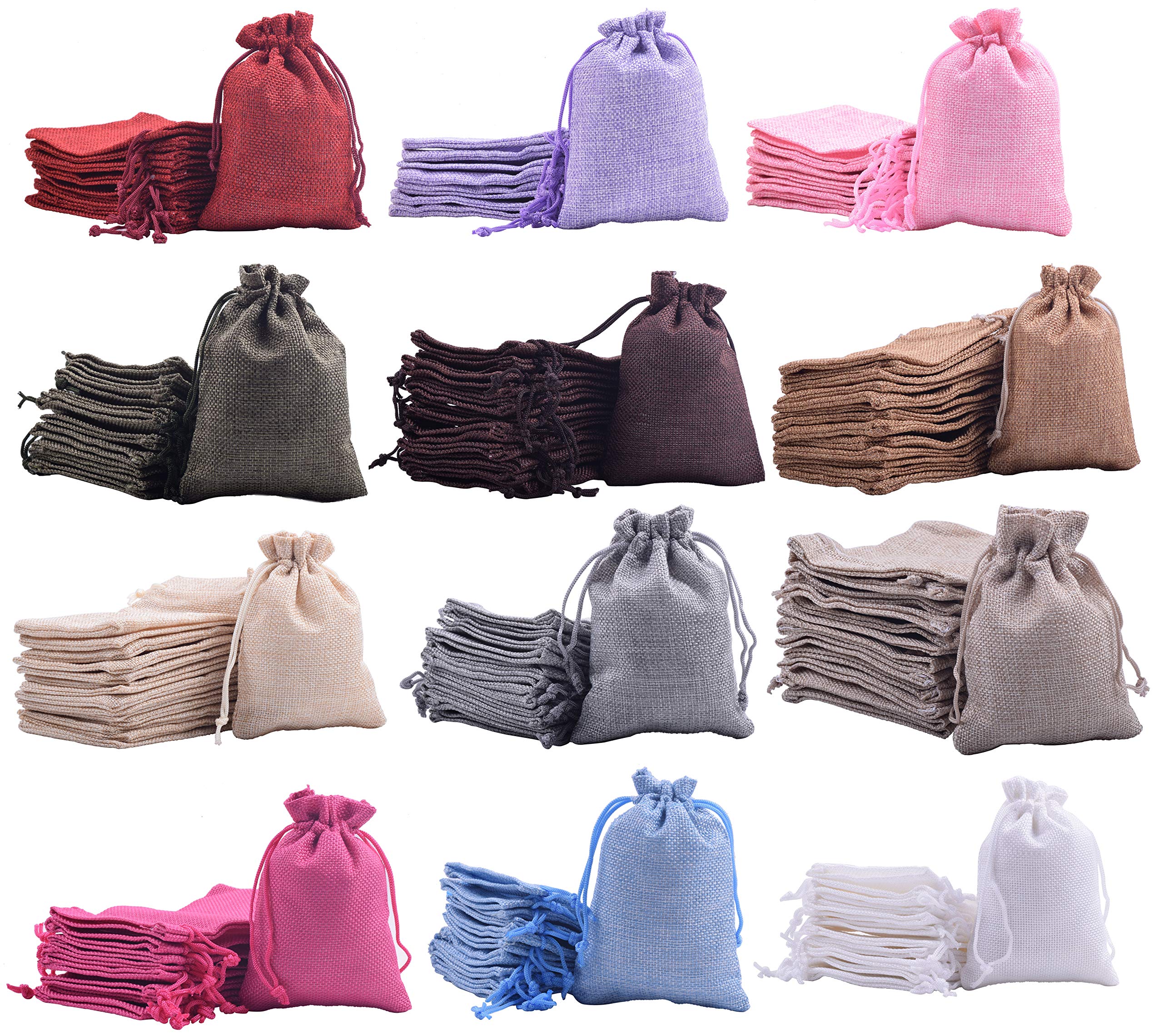 24-Piece Mixed Drawstring Burlap Gift Bags Set - 6x8 Inch Lined Jute Favor Pouches for Herbs, Spices & Treats | Perfect for Christmas, Weddings, Parties & Home Storage | Eco-Friendly & Reusable Gift Packaging