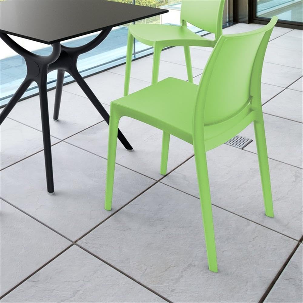 Compamia Maya Patio Dining Chairs Set of 2 - Tropical Green Outdoor Furniture for Garden, Poolside & Backyard Relaxation