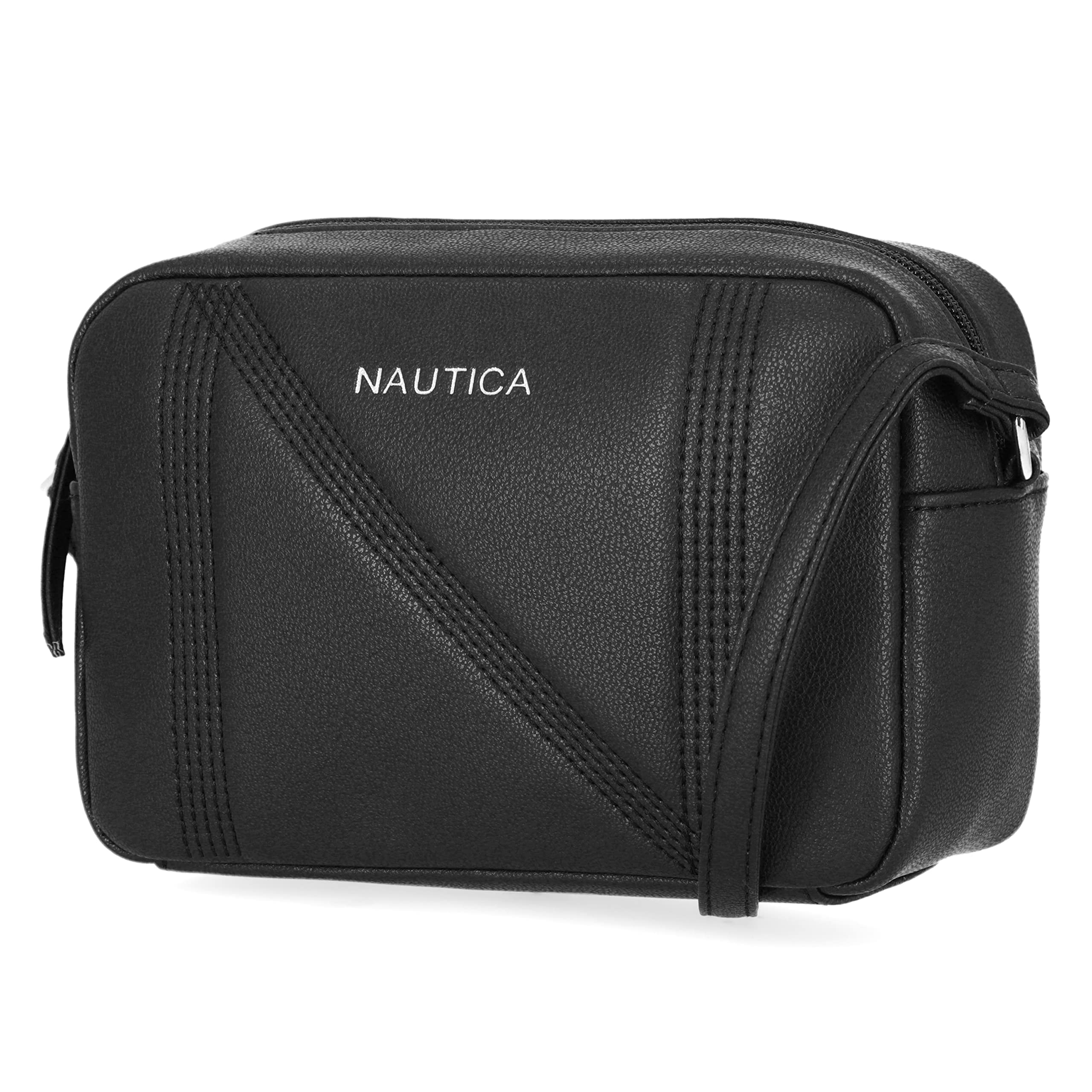 Nautica Candid Camera Adjustable Crossbody Bag for Women & Men - Stylish Black Crossbody Purse for Travel, Daily Use & Photography Accessories