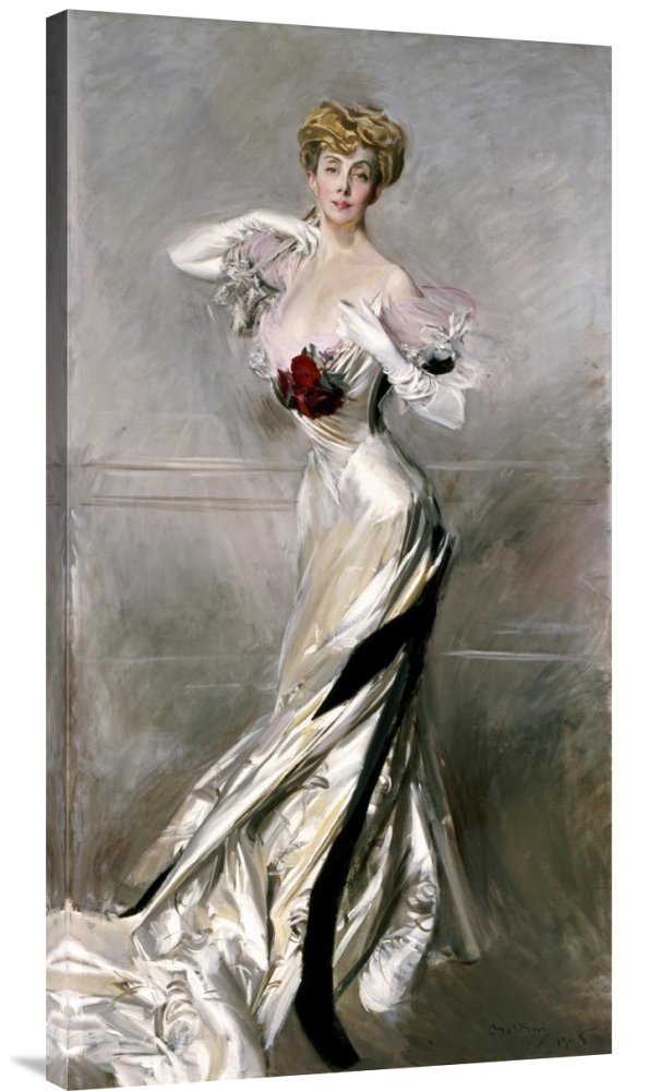 Giovanni Boldini Portrait of The Countess Zichy - Premium Gallery Wrap Canvas Art Print - Handmade Giclee Reproduction - Elegant Wall Decor for Living Room, Bedroom & Office