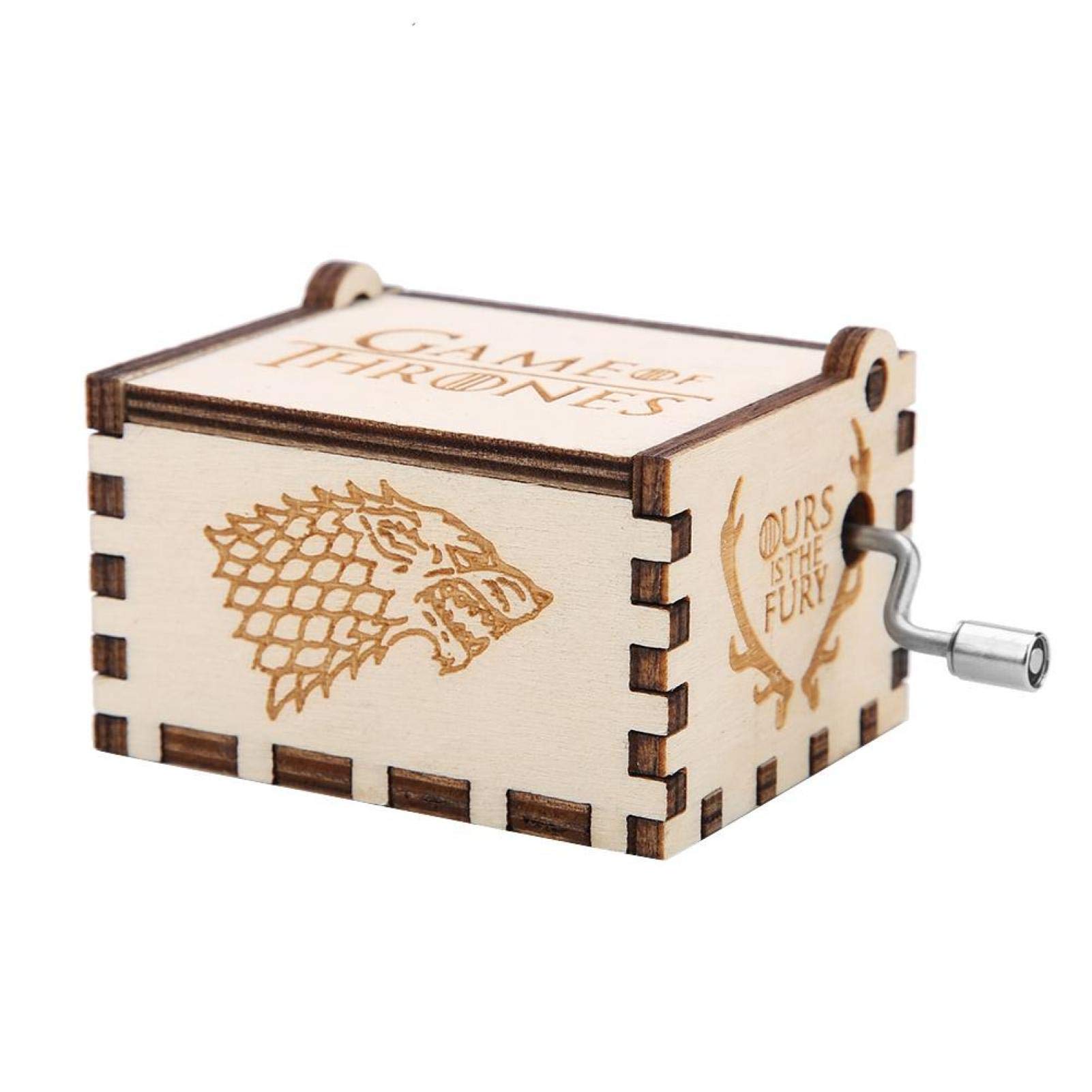 Omabeta Classic Hand Crank Wooden Music Box - Game of Thrones Themed Mechanical Craft for Home Decor, Gift for Friends | Perfect for Birthday Presents, Wedding Favors & Collectible Display