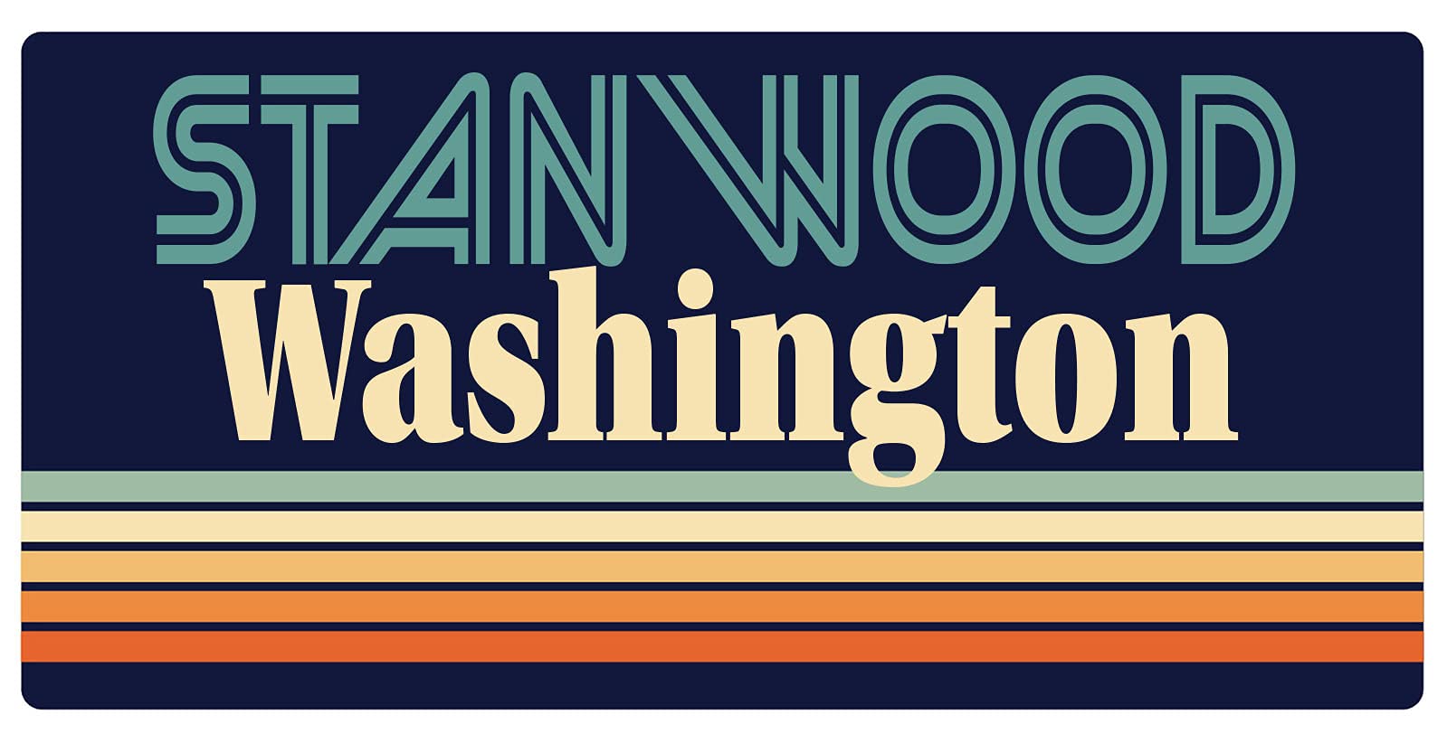 Stanwood Washington 5 x 2.5-Inch Retro Fridge Magnet - Vintage Souvenir for Refrigerators, Lockers & Metal Surfaces - Perfect for Home, Office & Travel Decor