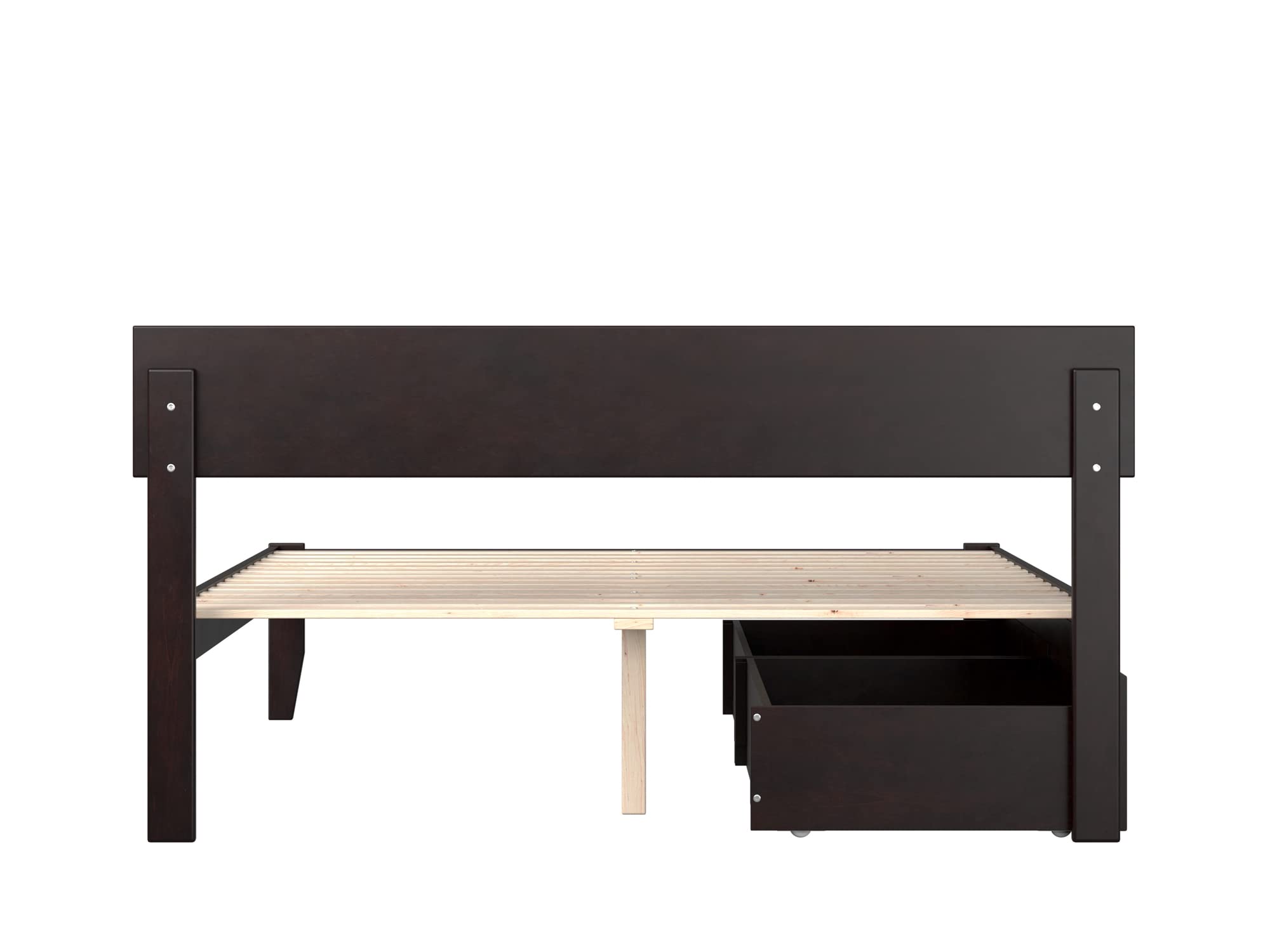 AFI Boston Queen Size Platform Bed Frame with Storage Drawers - Espresso Finish - Modern Bedroom Furniture for Small Spaces & Storage Solutions