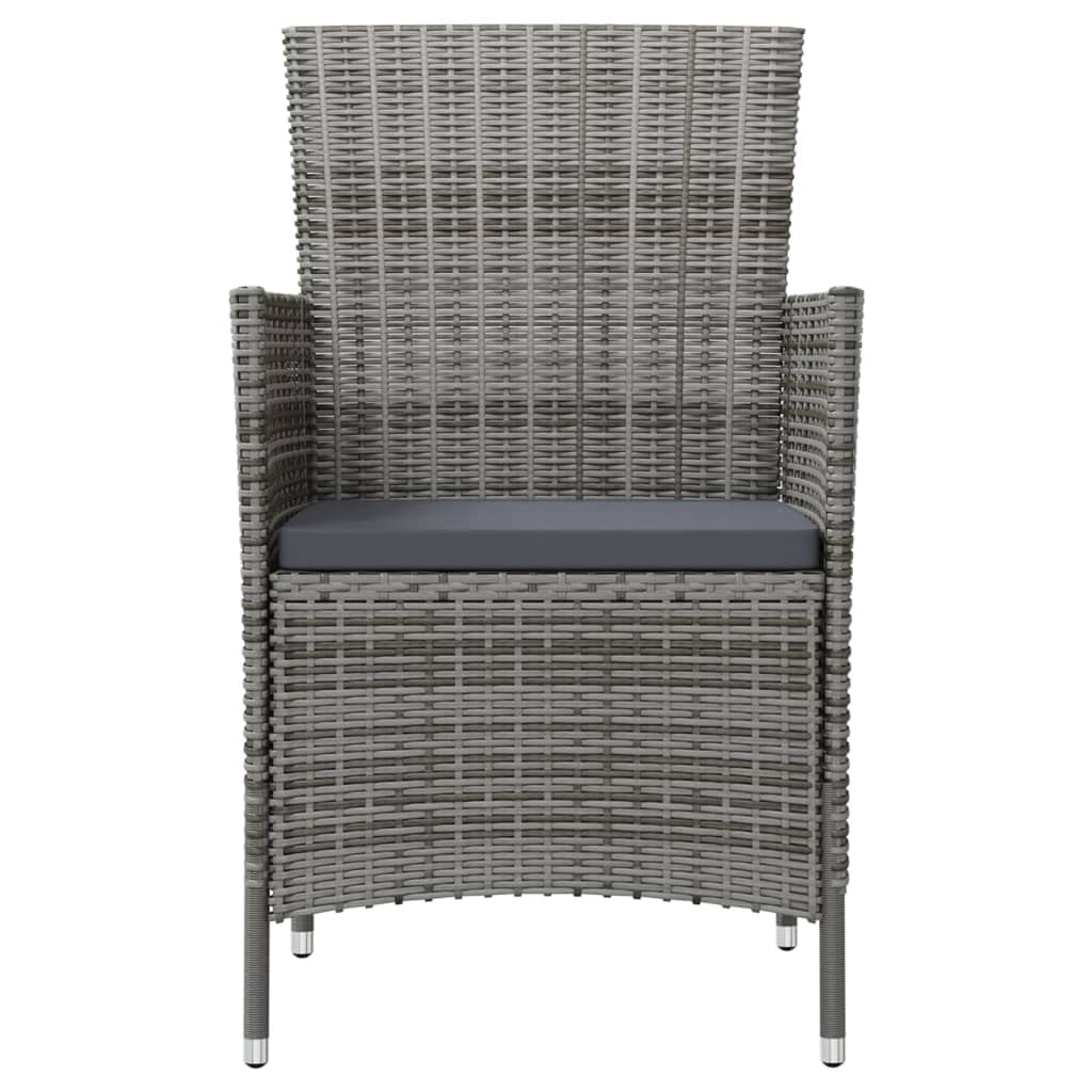 **2-Piece Gray Poly Rattan Patio Chairs with Cushions - Outdoor Garden Furniture Set for Yard, Backyard, Lawn, Porch, Poolside & Balcony - Perfect for Relaxing, Lounging & Entertaining**