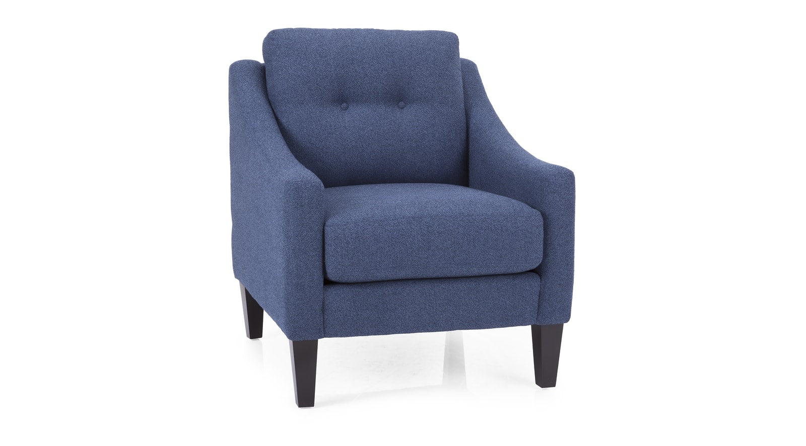 Slimline Sloped Arm Accent Chair - Modern Upholstered Lounge Chair for Living Room, Bedroom & Office - Perfect for Reading, Relaxing & Small Spaces