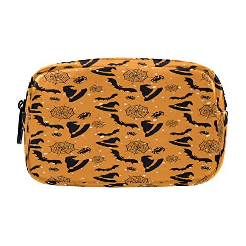 ALAZA Halloween Spiderweb Pattern Cosmetic Bag - Leather Pencil Case, Waterproof Travel Makeup Pouch with Zipper for Women, Girls & Teens | Perfect for School, Travel & Halloween Costume Accessories