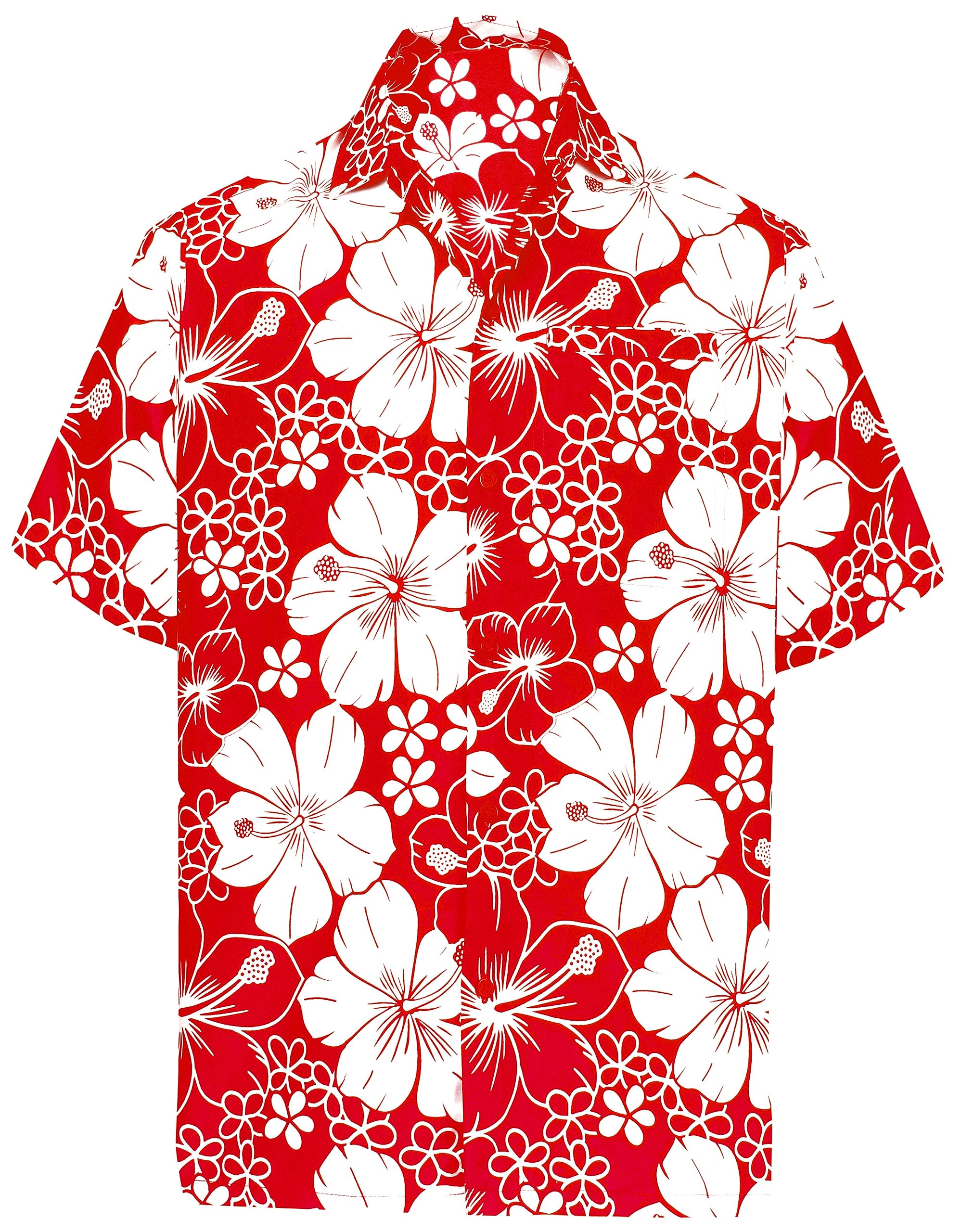 LA LEELA Men's Hawaiian Shirt Short Sleeve Button Down Floral Shirt - Boho Beach Vacation Shirt for Men, Casual Summer Aloha Shirt for Tropical Party, Luau, Cruise & Holiday Wear