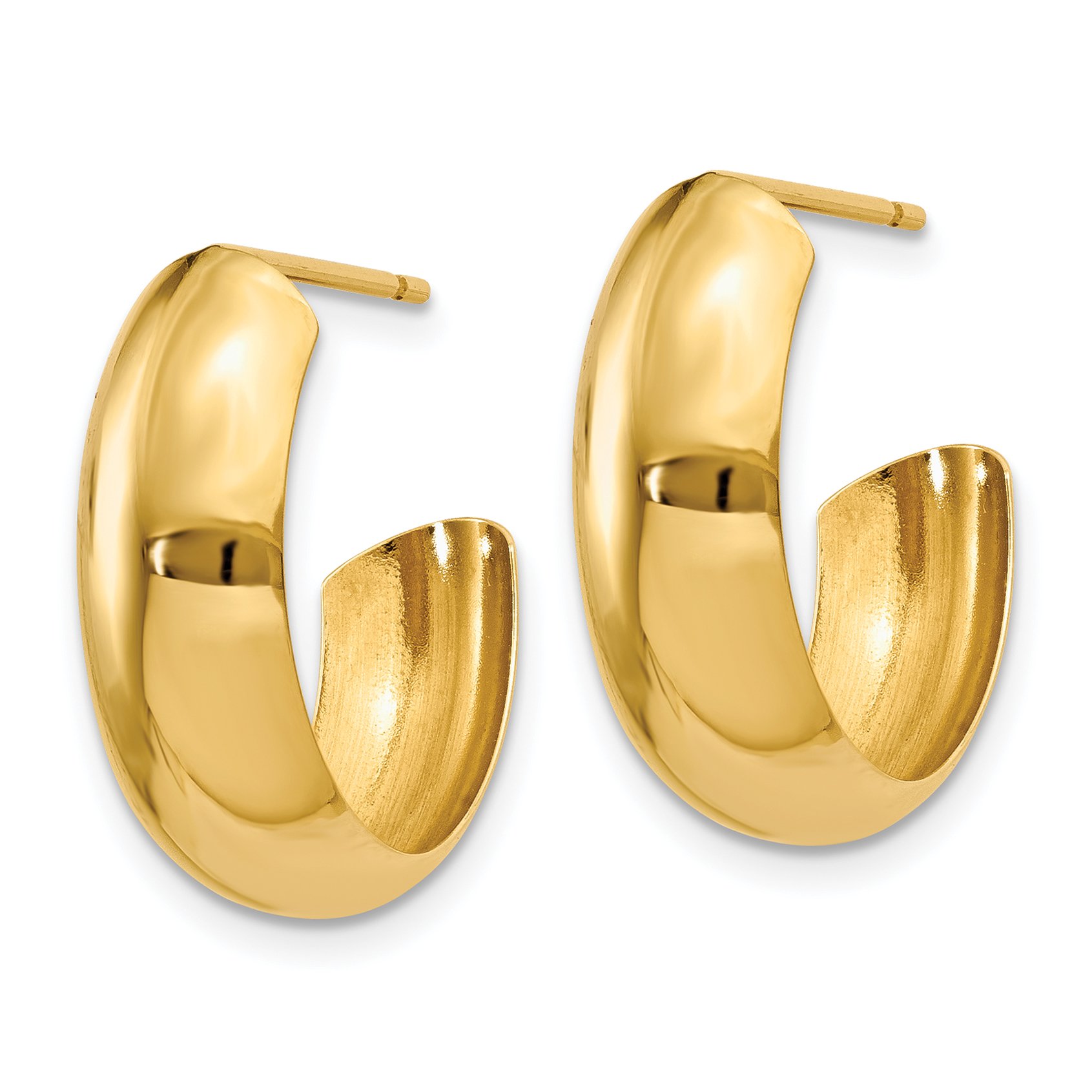 14K Solid Yellow Gold 6.5mm J Small Hoop Earrings for Women - Classic Dainty Everyday Jewelry - Perfect for Work, Date Night & Gifts