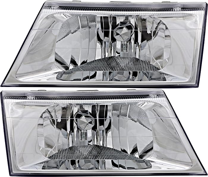 2003-2004 Mercury Grand Marquis Replacement Halogen Headlight Assembly Kit - Driver & Passenger Side Headlamps Set for Improved Night Visibility