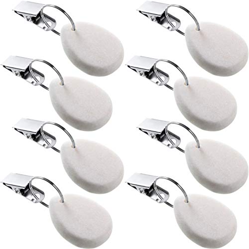 Boao 8-Piece Tablecloth Weights - Teardrop Metal Clips for Outdoor Picnic, Family Dinner & Party Decorations - Secure Table Covers in Windy Conditions - White Tablecloth Holders for Patio, Garden & Camping