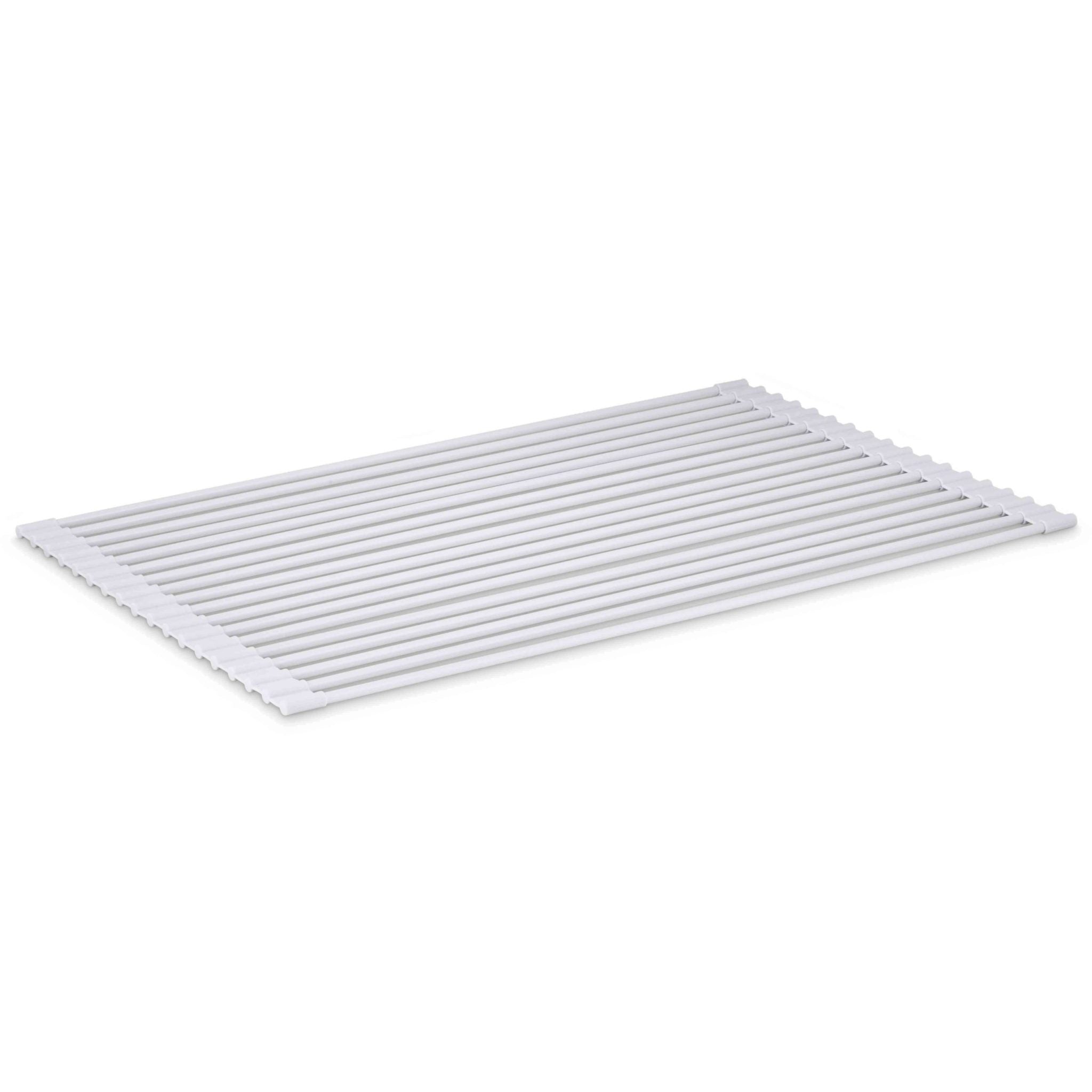 Foldable Silicone Dish Drying Rack - Space Saving Kitchen Organizer for Plates, Bowls & Utensils | Perfect for Small Kitchens, RVs & Dorm Rooms | White