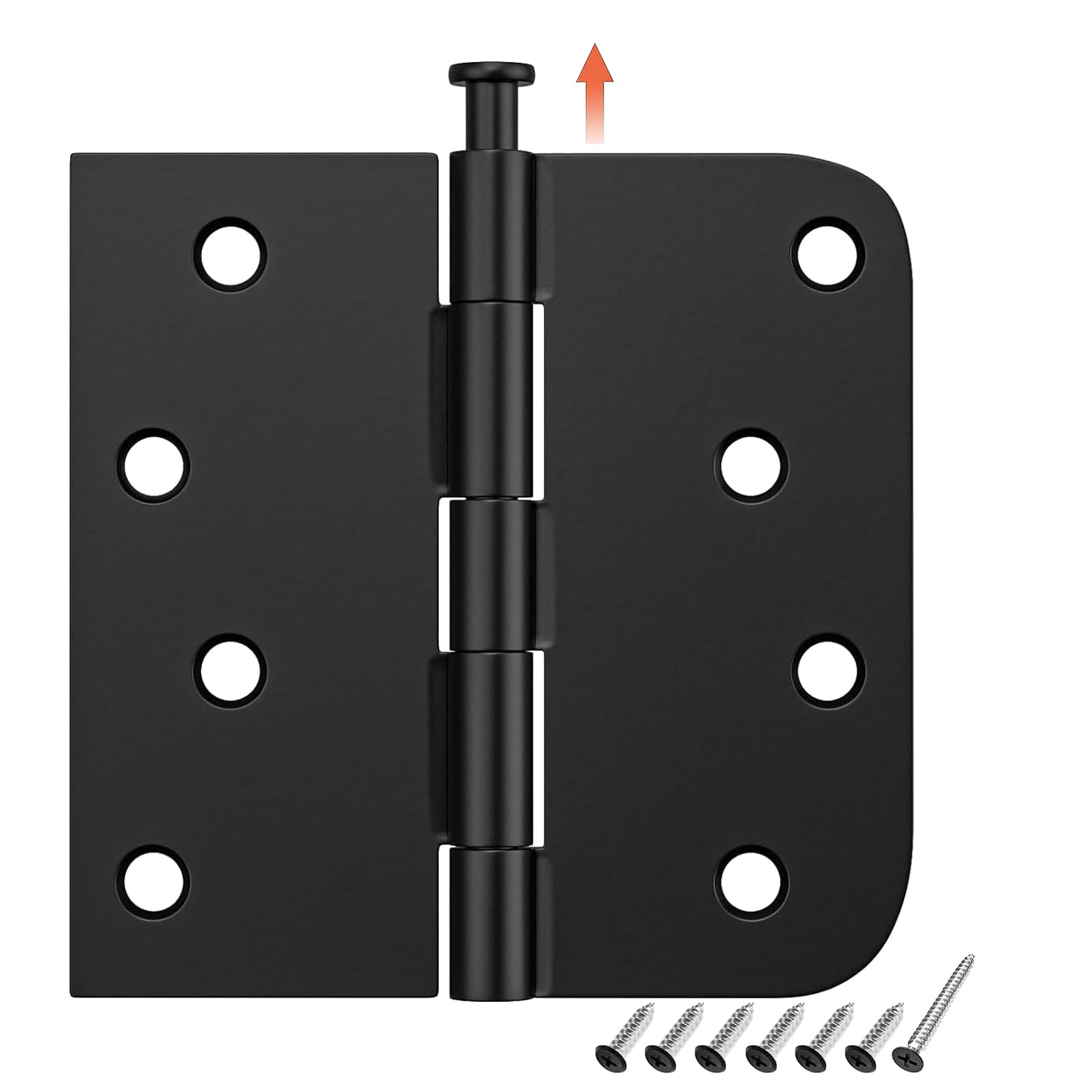 3 Pack 4 Inch Black Exterior Door Hinges with 5/8