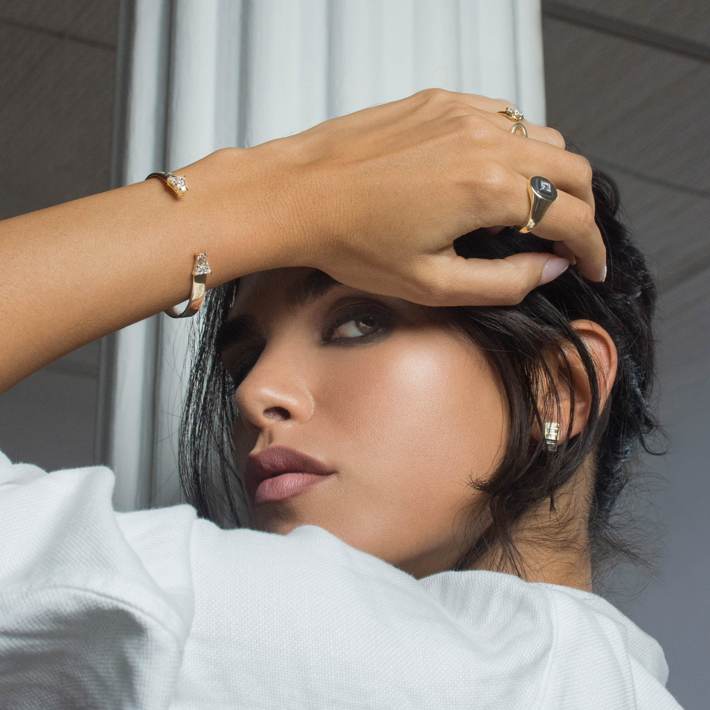 Double Keystone Cuff Bracelet - Size S - Sterling Silver Adjustable Bangle for Women - Perfect for Everyday Wear, Date Nights & Special Occasions