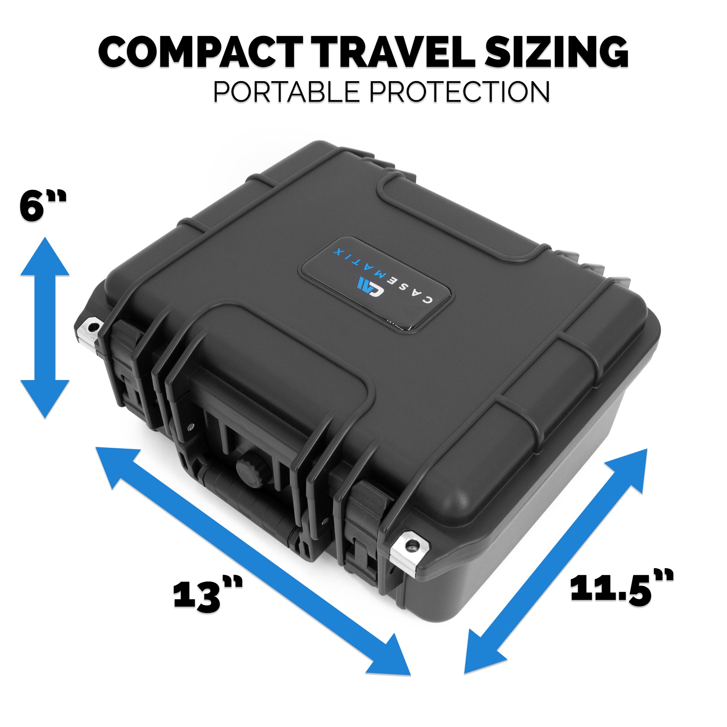 CASEMATIX 13 Hard Case for 2 Handguns - Waterproof & Shockproof Pistol Case with Accessory Storage | Secure Storage for Multiple Magazines & Firearms | Ideal for Range, Travel & Home Protection