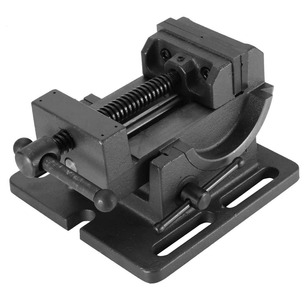 Walfront 0-90° Adjustable Angle Drill Press Vise with Guide Rod - Heavy Duty Bench Clamp for Woodworking & Metalworking - 3