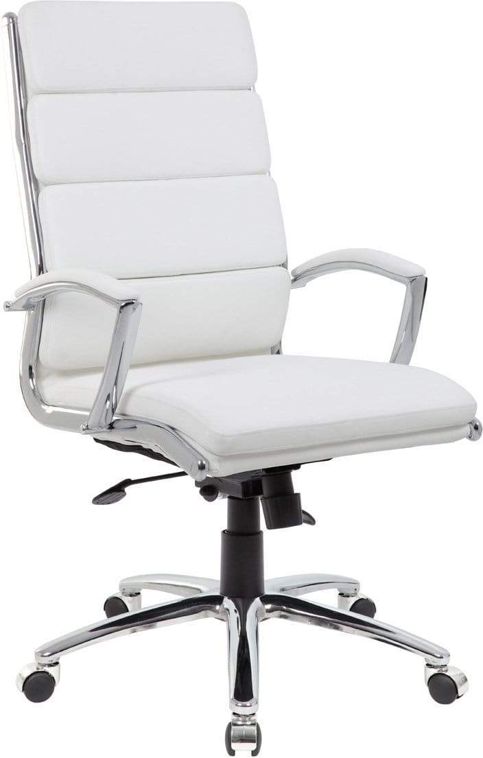 Premium Boss Executive CaressoftPlus Office Chair with Metal Chrome Finish - Ergonomic High Back Desk Chair for Home & Business Use [B9471] - Perfect for Long Work Hours & Conference Rooms