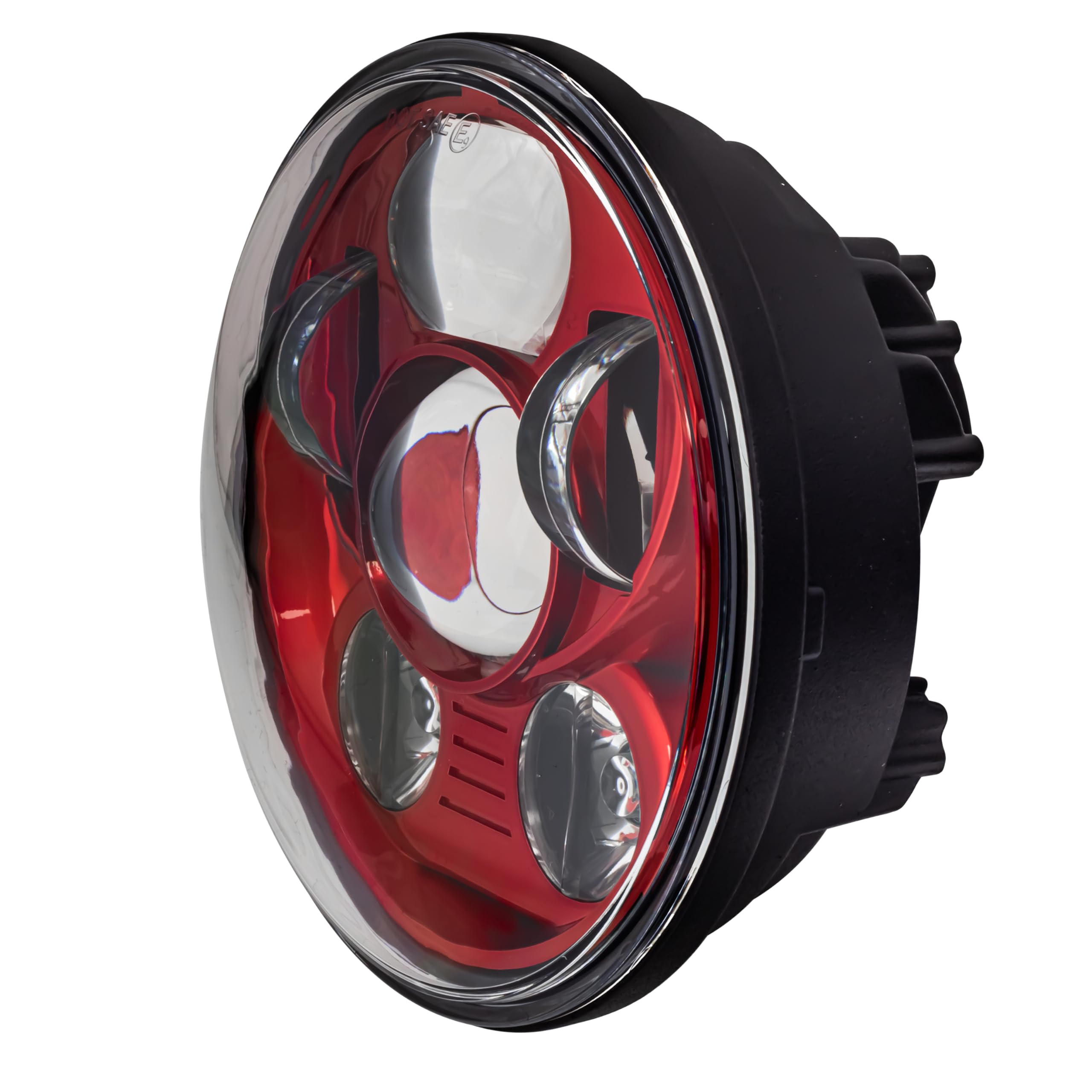Eagle Lights 5.75 Inch Red LED Projection Headlight - Gen III for Harley Sportster & Indian Scout Motorcycles | High Visibility Red LED Light for Night Riding & Custom Bike Builds