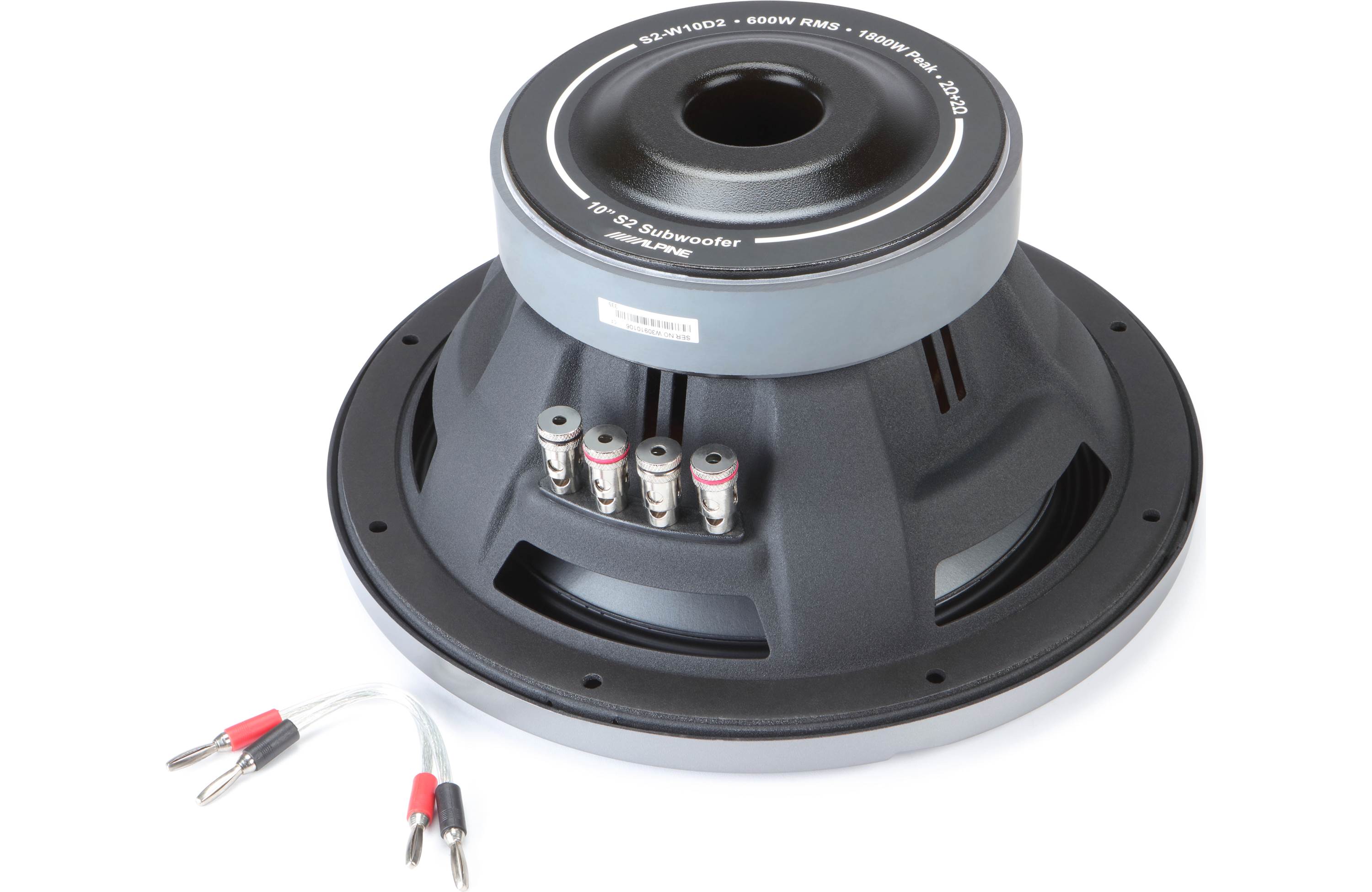 Alpine S2-W10D2 S Series 10-Inch Car Subwoofer with Dual 2 Ohm Voice Coils - Powerful Bass for Car Audio & Truck Sound Systems