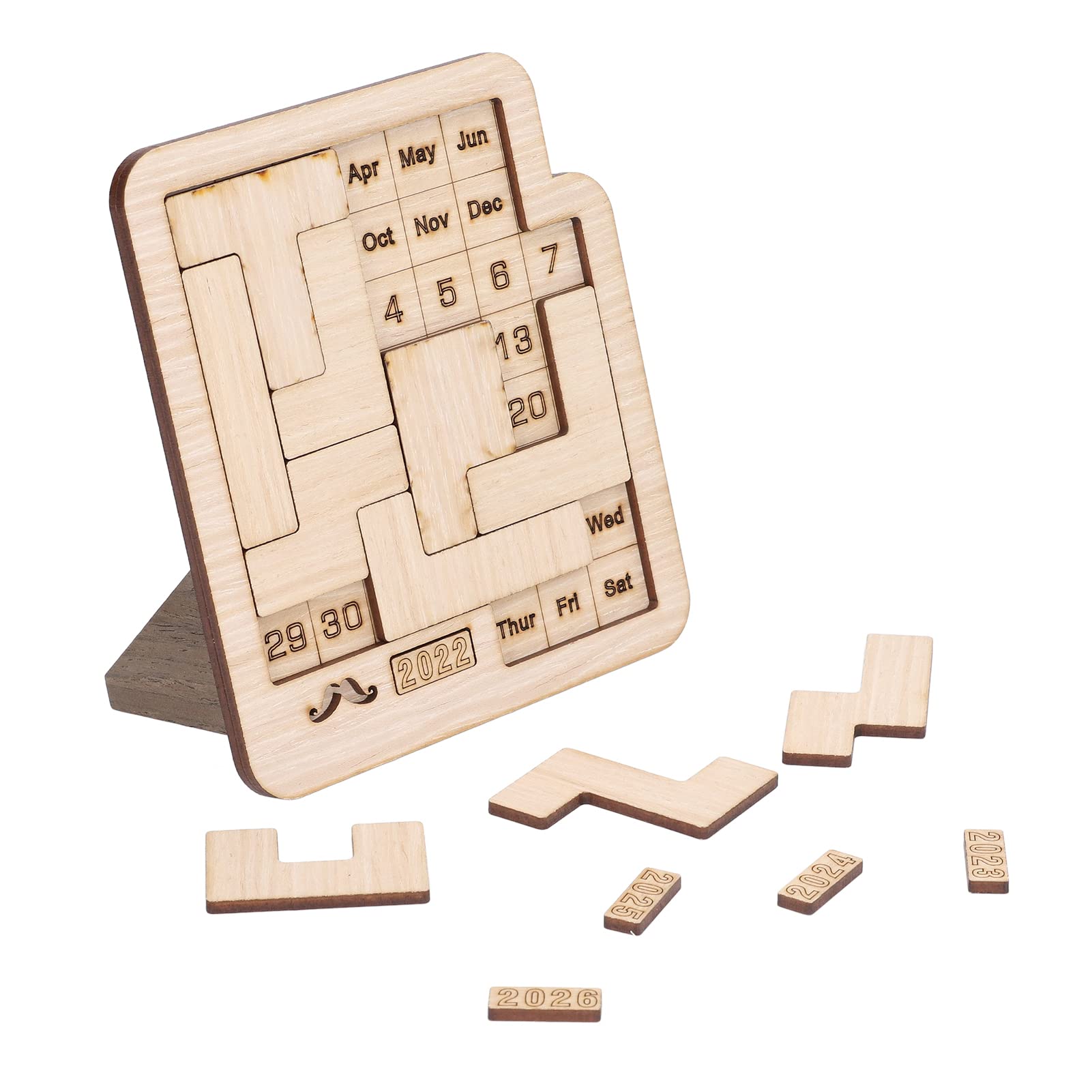 Shanrya Daily Calendar Puzzle - English Bear Desk Decor for Building Relationships - Perfect for Office, Home, and Gift Giving