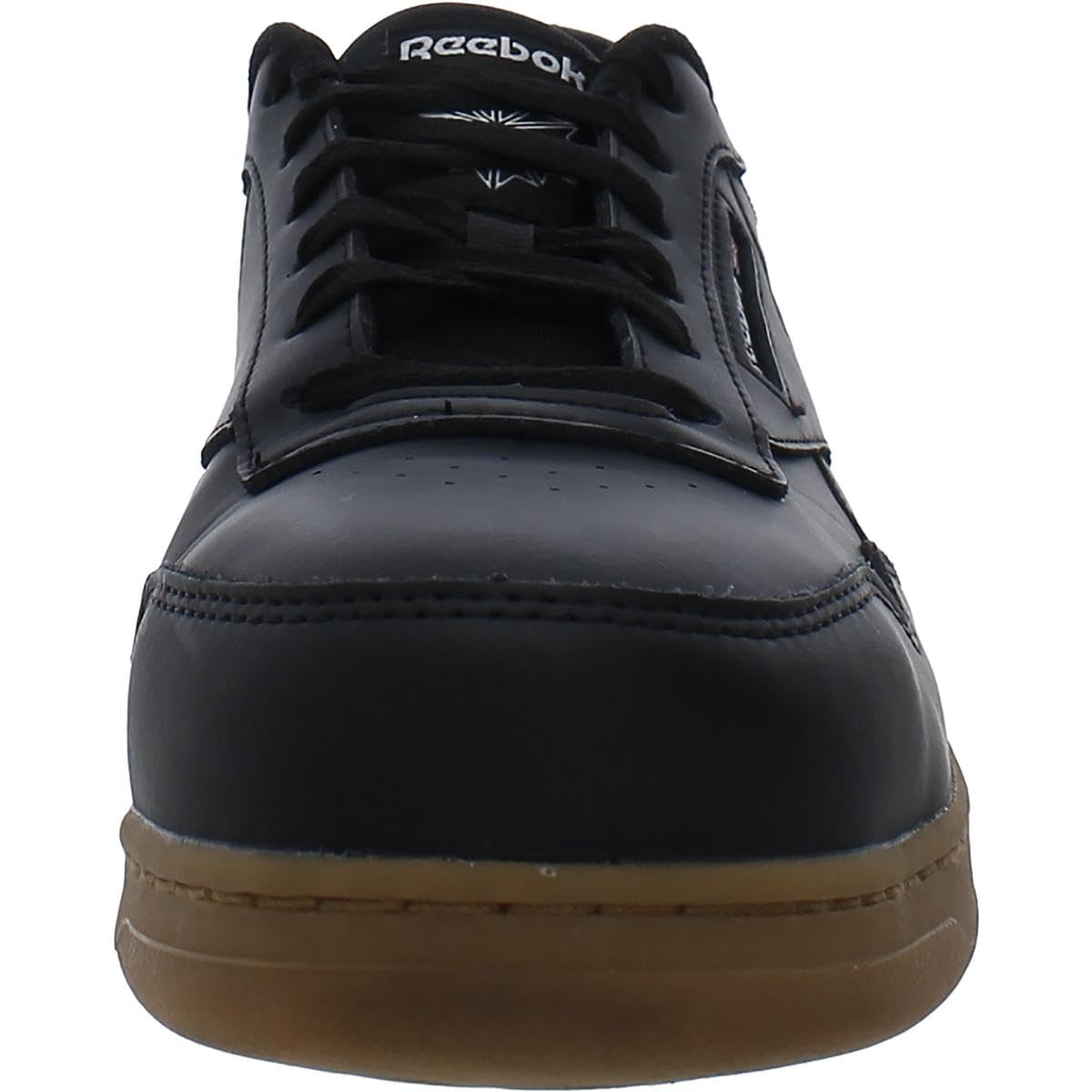 Reebok Men's RB4154 Club MEMT Classic Work Sneaker - Black & Gum Safety Shoes for Construction, Warehouse & Industrial Work - Non-Slip Comfort Sneakers for Men