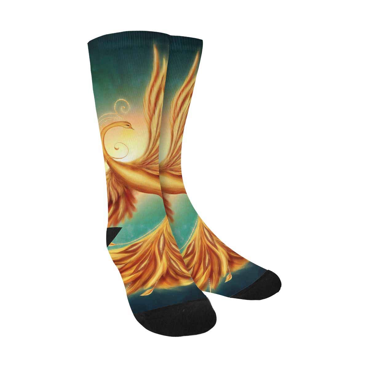 Whale Shark Wolf Dragon Phoenix Crew Socks for Men & Women - Breathable Athletic Socks with Sublimated Prints - Perfect for Running, Gym Workouts & Casual Wear