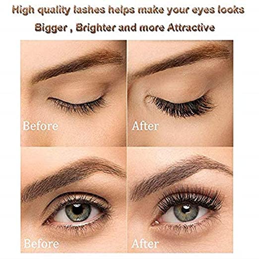 AIR BEAUTY Natural Long False Eyelashes 10 Pairs - Cruelty-Free, Reusable, Easy to Apply with Free Eyelash Glue - Perfect for Daily Wear, Parties, and Special Occasions