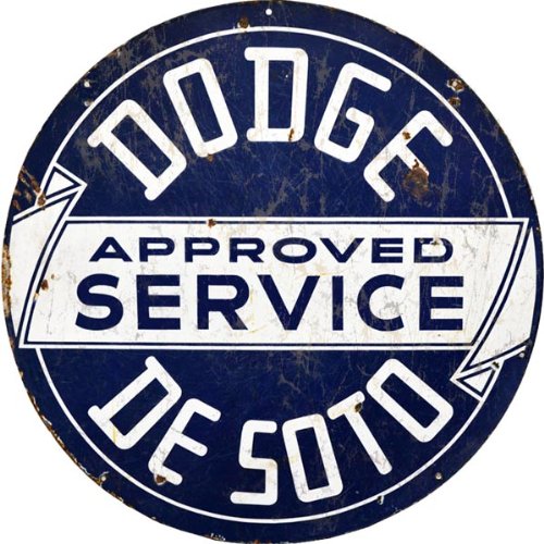 Vintage DeSoto Gas Station Sign - Authentic Reproduction for Classic Car & Motorcycle Garage Decor | Perfect for Man Cave, Automotive Shop, and Retro Themed Rooms