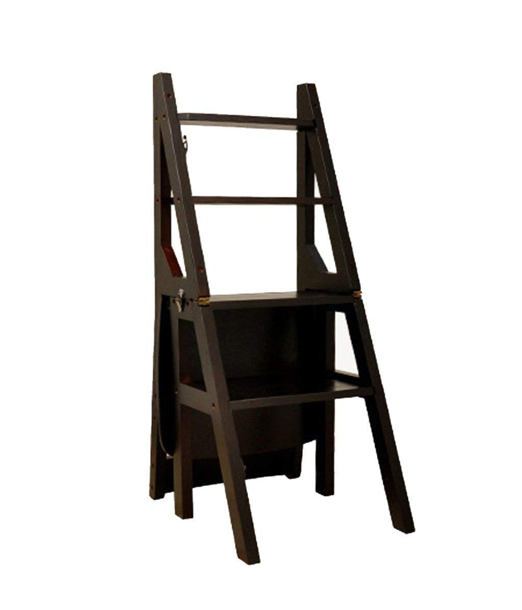 NEVKA Solid Wood Folding Step Stool for Adults - Dual Use Step Ladder Stool, 4-Step Indoor Step Stool, Multi-Functional Mobile Stool for Kitchen, Bathroom & Home Organization - Perfect for Reaching High Shelves & Storage Spaces