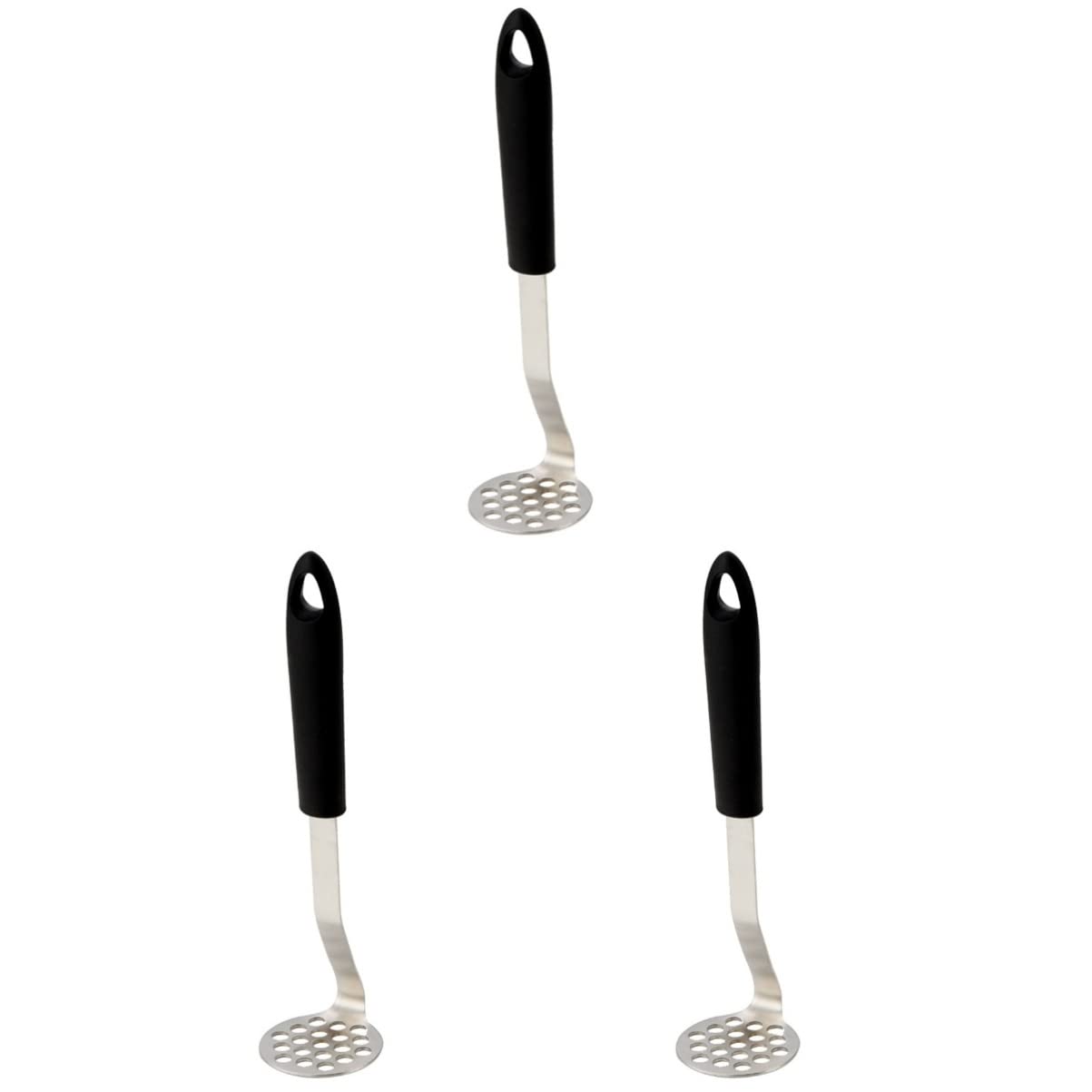 BESTonZON 3-Piece Stainless Steel Potato Masher Set - Heavy Duty Potato Ricer Presser for Smooth Mashed Potatoes, Perfect for Kitchens, Restaurants & Home Cooking
