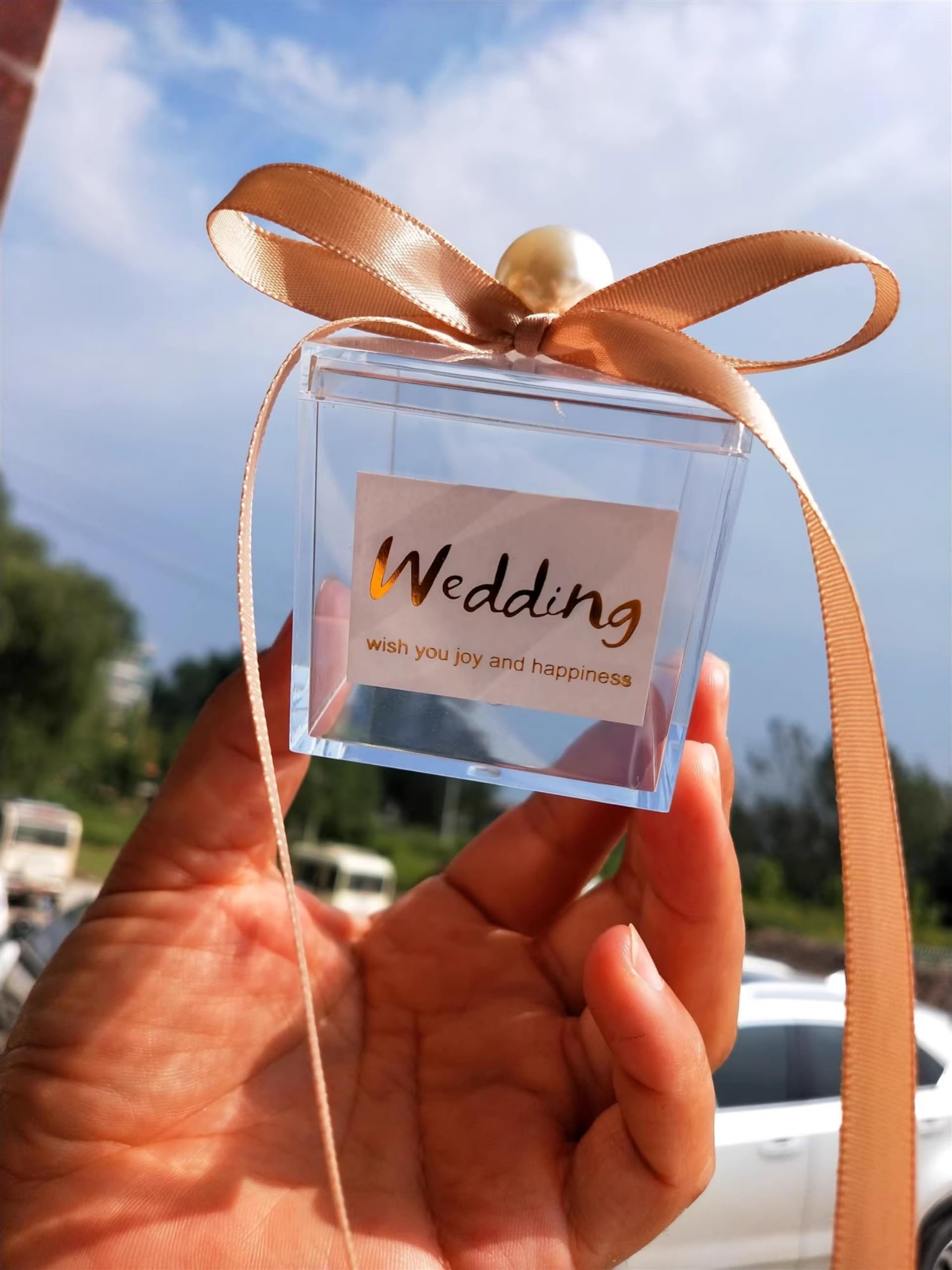 Clear Acrylic Box with Lid - Small Square Transparent Storage Container for Candy, Jewelry, Cookies, Macarons | Perfect for Easter Party Decorations, Cake Display & Home Organization