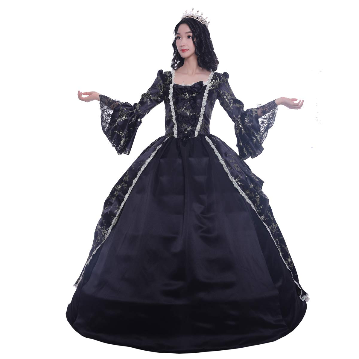 KEMAO Women's Victorian Rococo Prom Dress - Elegant Ball Gown for Masquerade Parties, Costume Events & Renaissance Fairs | Perfect for Cosplay, Historical Reenactments & Themed Weddings