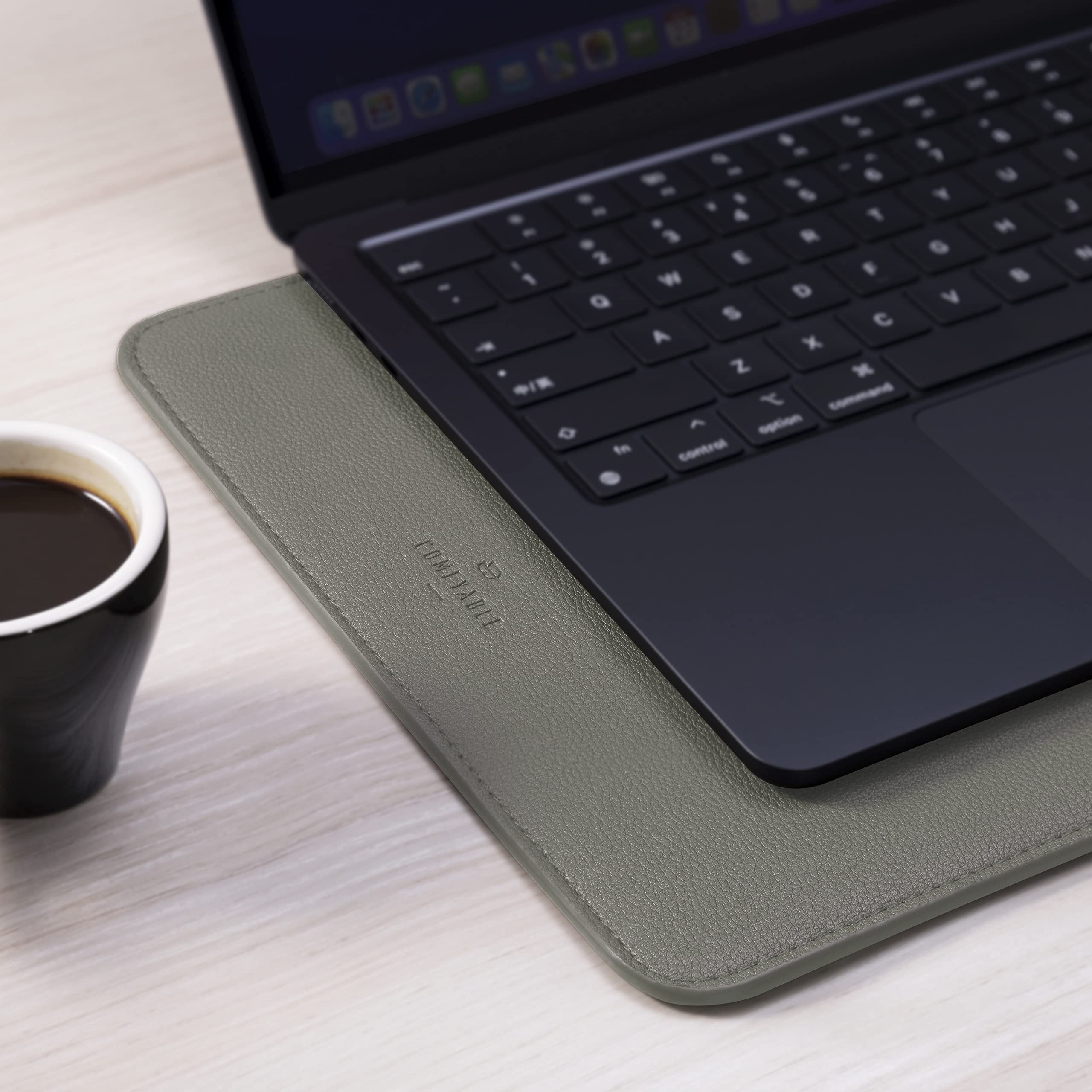 Premium Faux Leather Laptop Sleeve for MacBook Pro 14-inch M3/M2 (2023) & MacBook Air 13-inch | Slim Protective Case with Soft Interior | Perfect for Work, Travel & School | Khaki Green