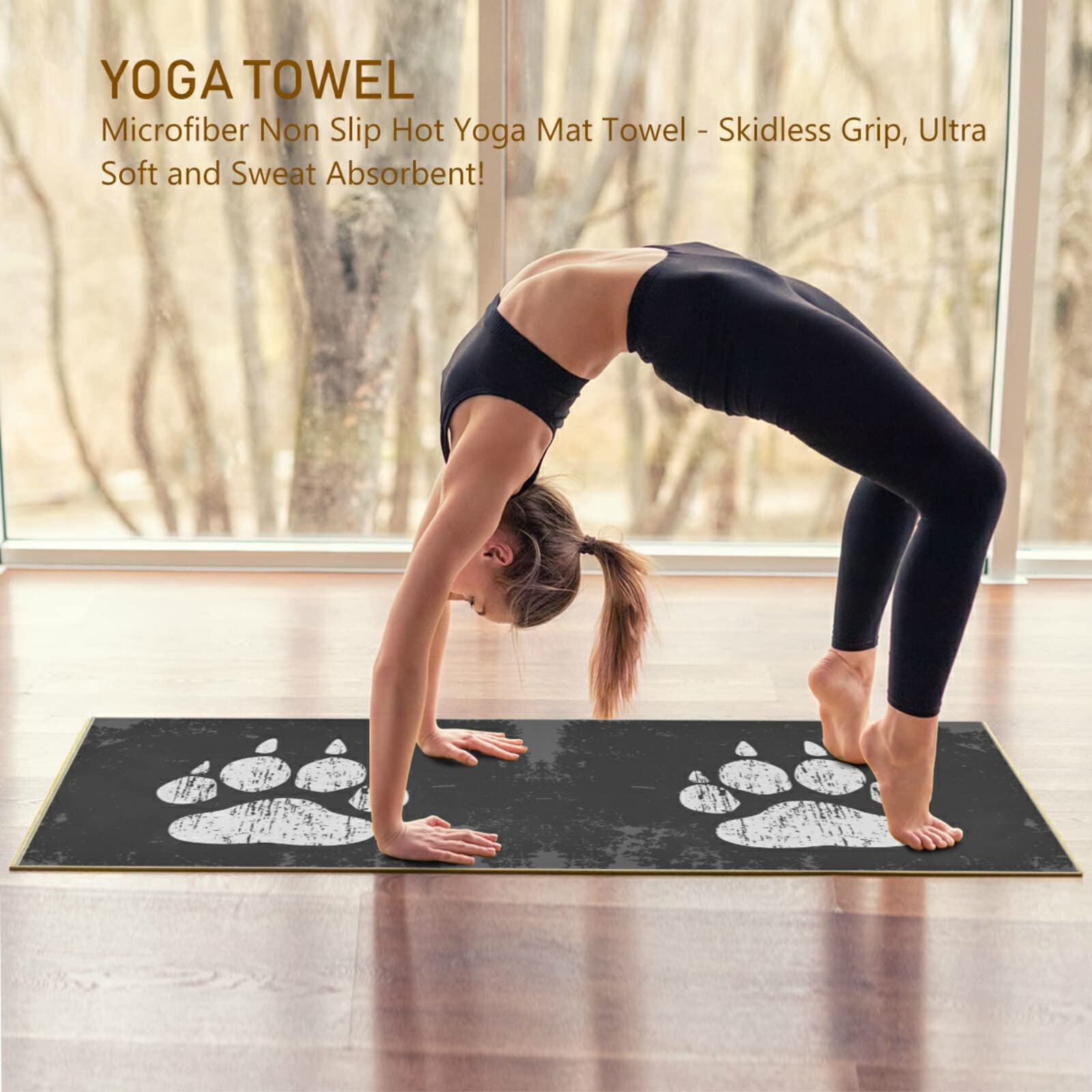 Soft Sweat Absorbent Non-Slip Yoga Mat Towel | Durable Folding Workout Towel for Pilates & Fitness | Includes Carry Bag | Perfect for Hot Yoga, Gym Sessions & Home Workouts