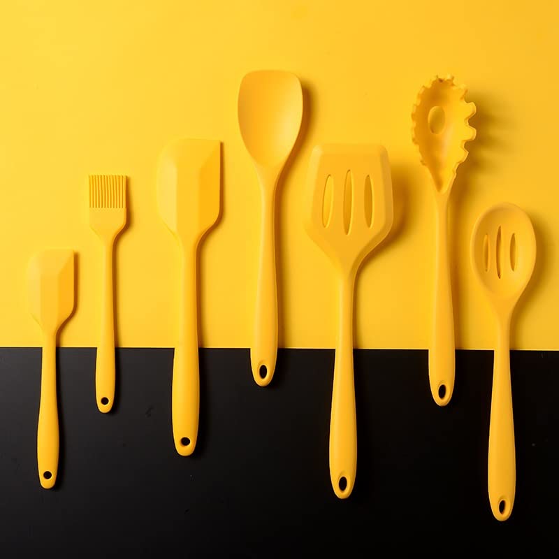 10-Piece Silicone Cooking Utensil Set - Non-Stick Heat Resistant Kitchen Tools for Baking, Frying & Cooking - Includes Spatula, Spoon, Turner & More