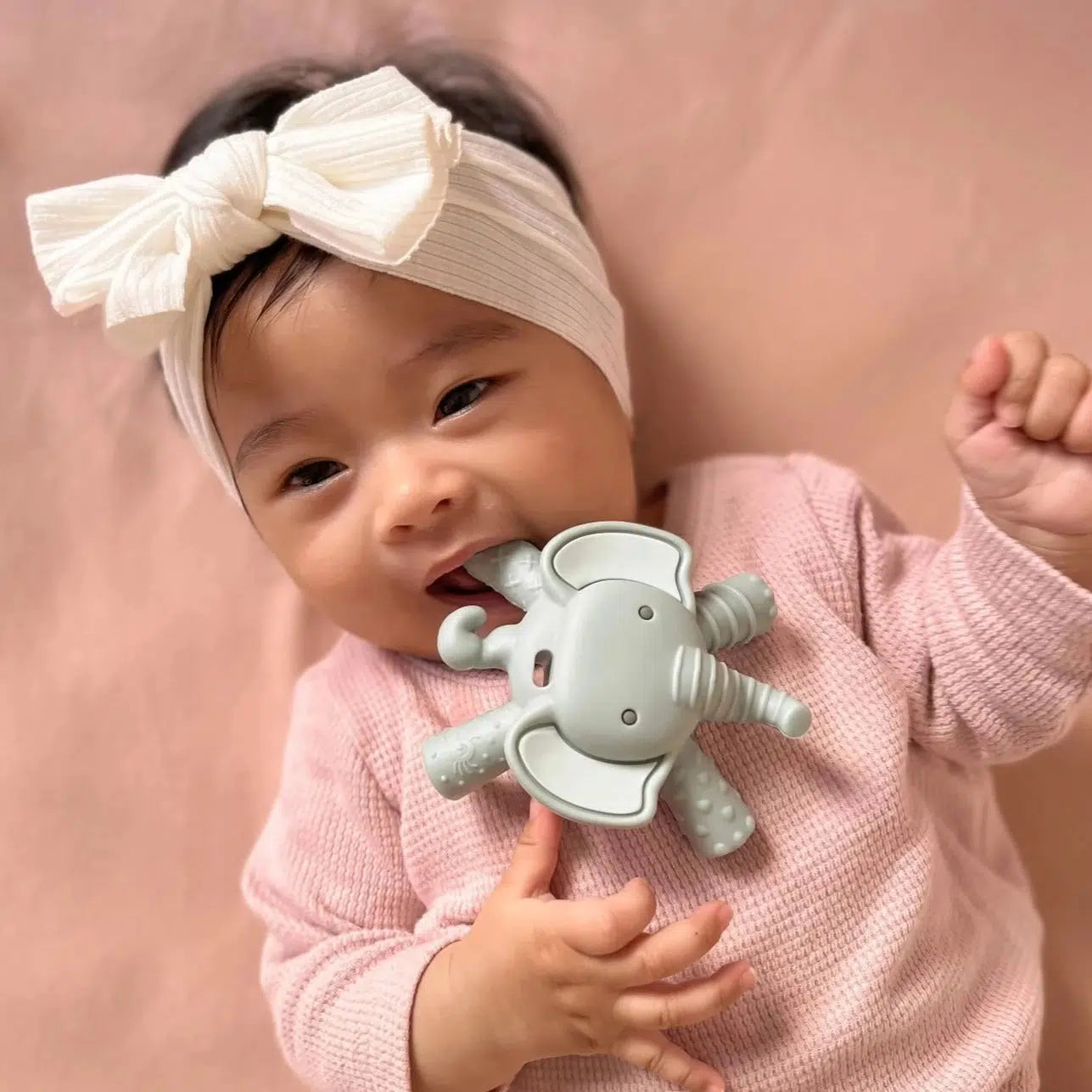 Itzy Ritzy Emmerson Molar Elephant Teether - Soothing Teething Toy for Babies & Toddlers | Perfect for On-the-Go Relief, Daycare, and Travel Essentials