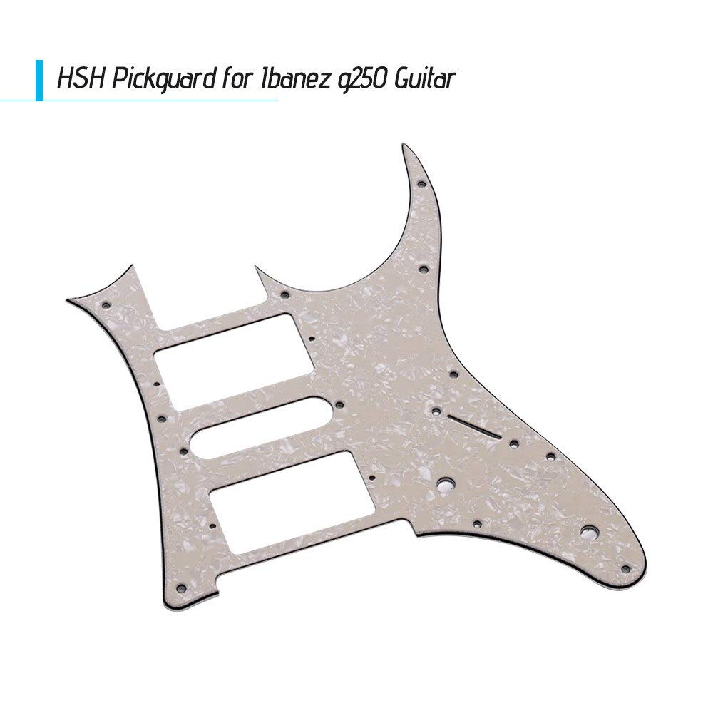 Electric Guitar Pickguard for Ibanez G250 - PVC 3-Ply Scratch-Resistant Replacement (Black Pearl) | Perfect for DIY Guitar Repair & Customization