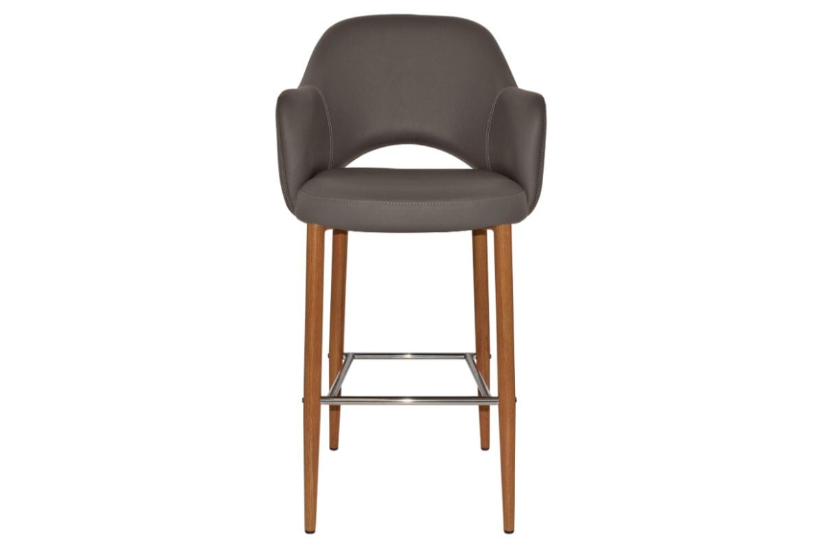 EZ Hospitality Avalon Stool with Arms - Light Oak Finish - 750mm Seat Height - Perfect for Kitchen Islands, Bars & Commercial Settings