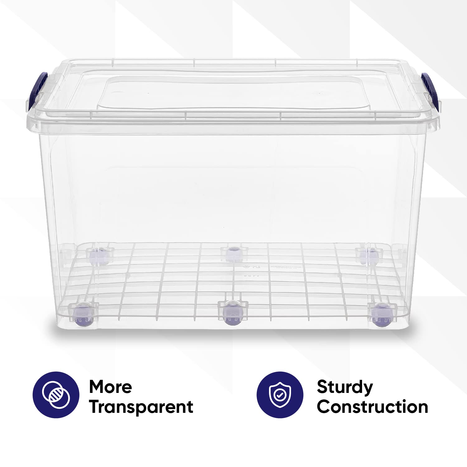 Superio Clear Plastic Storage Bins with Lids - 44 Quart Stackable Organizing Containers (2 Pack) | BPA Free & Odor Free | Perfect for Home, Dorm, Pantry & Closet Organization